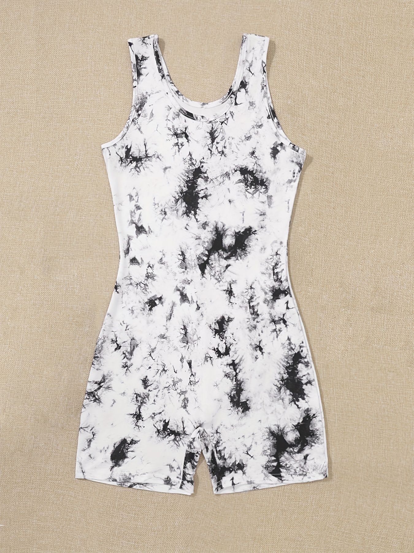 Women's Elegant All-Season Strapless Romper Jumpsuit with Unique Print, Stretchable Knit Fabric, and Easy Care