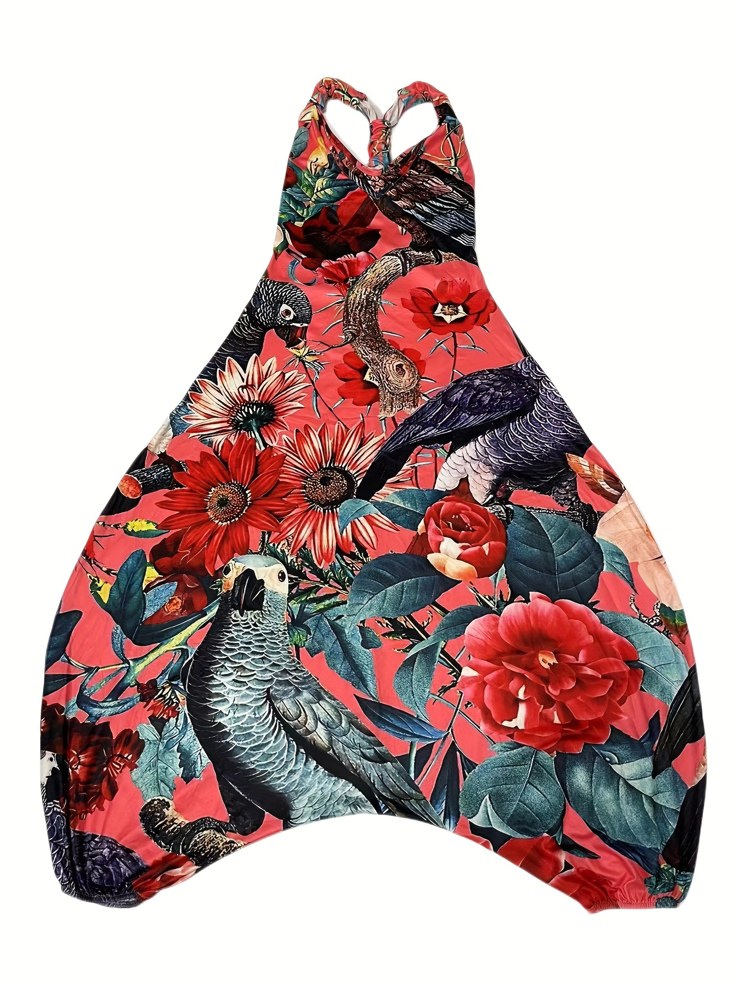 Boho Chic Floral Mandala Jumpsuit - Comfortable Sleeveless Baggy Style - Perfect Summer Casual Wear for Women