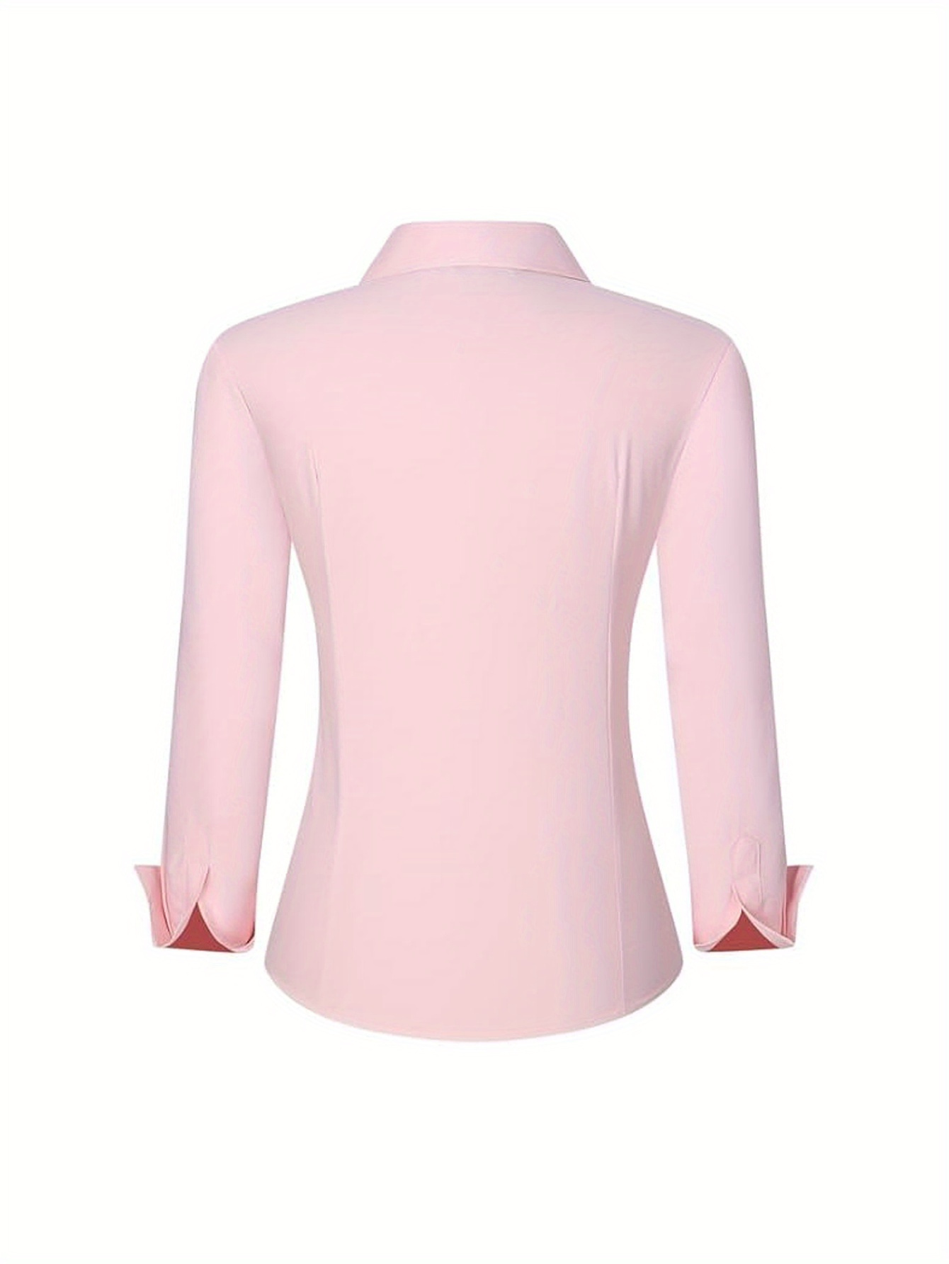 Womens Long Sleeve Button Down Shirts Regular Fit Stretch Work Blouse