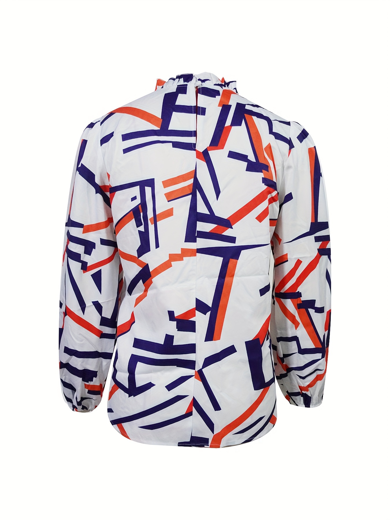 Women's Elegant Casual Long Sleeve Blouse With Random Print, Polyester Fabric, Soft And Breathable, Machine Washable