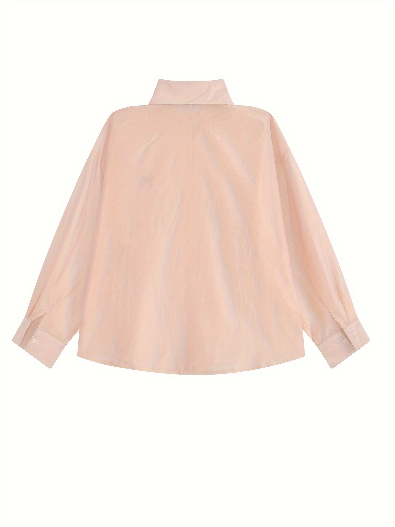 Women's Casual Polyester Blouse With Butterfly Embroidery, Relaxed Fit, UV Protection, Adjustable Button Front, Seasonless