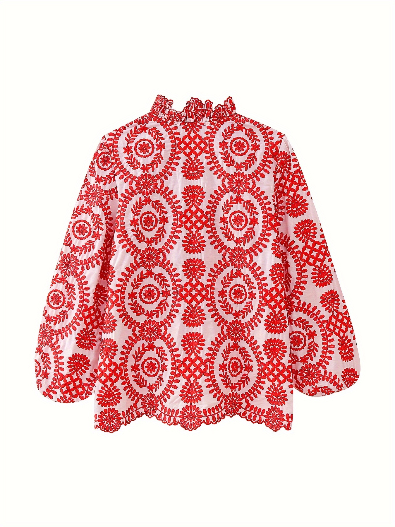 Elegant Women's Embroidered Blouse - Breathable Fabric, Perfect for Any Occasion, Flattering Fit