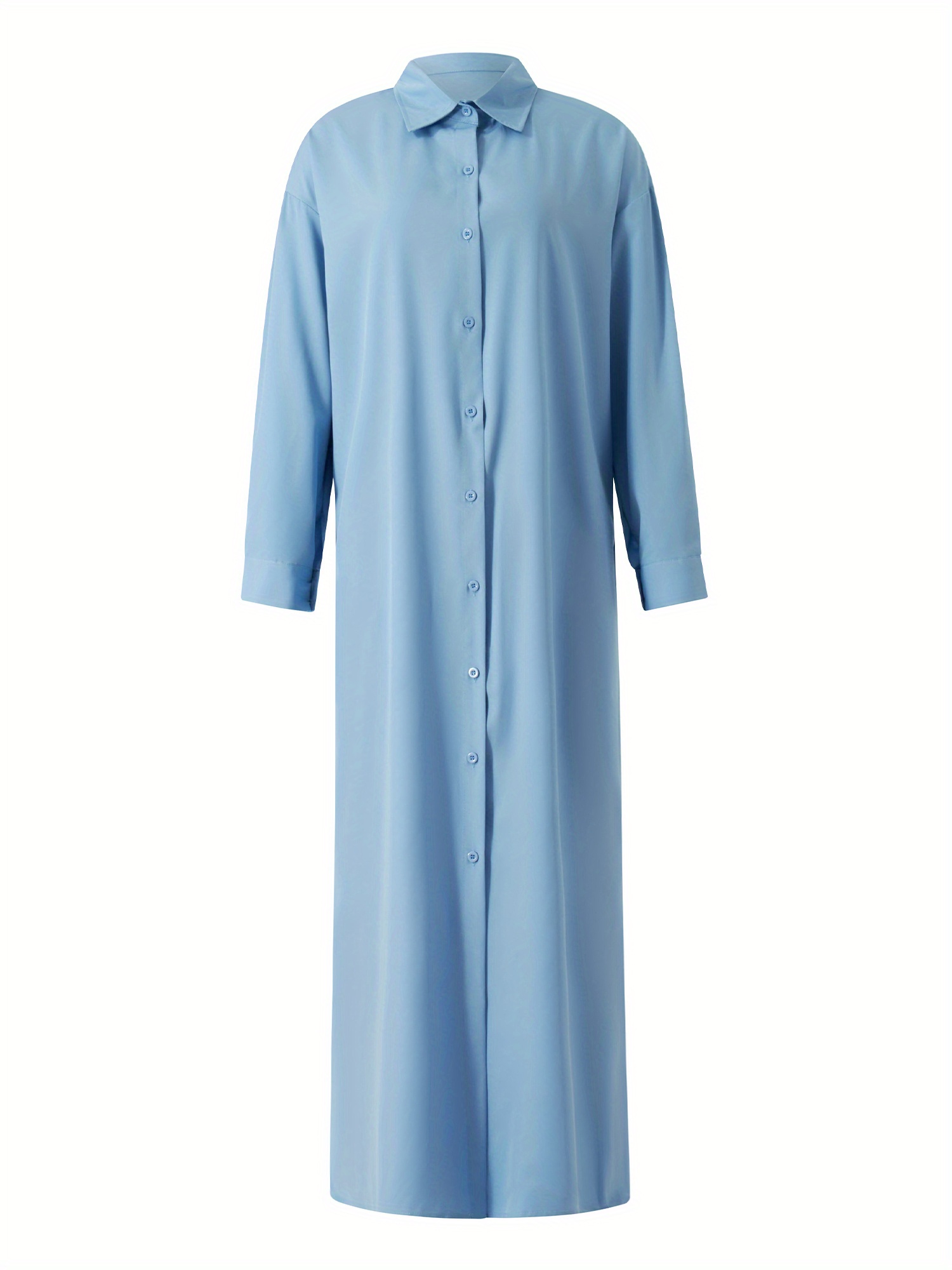 Womenacute;s Casual Kaftan Tops Solid Color Long Sleeves Lapel Single-breasted Long Length Coat