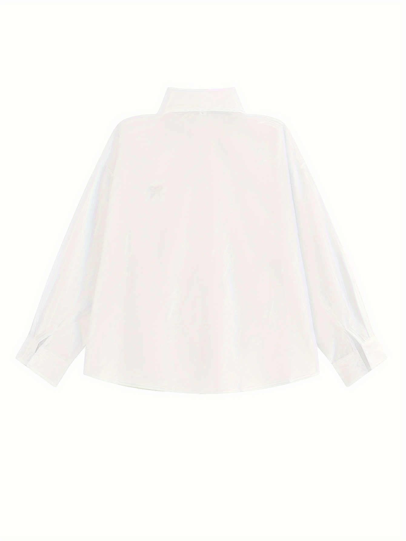 Women's Casual Polyester Blouse With Butterfly Embroidery, Relaxed Fit, UV Protection, Adjustable Button Front, Seasonless