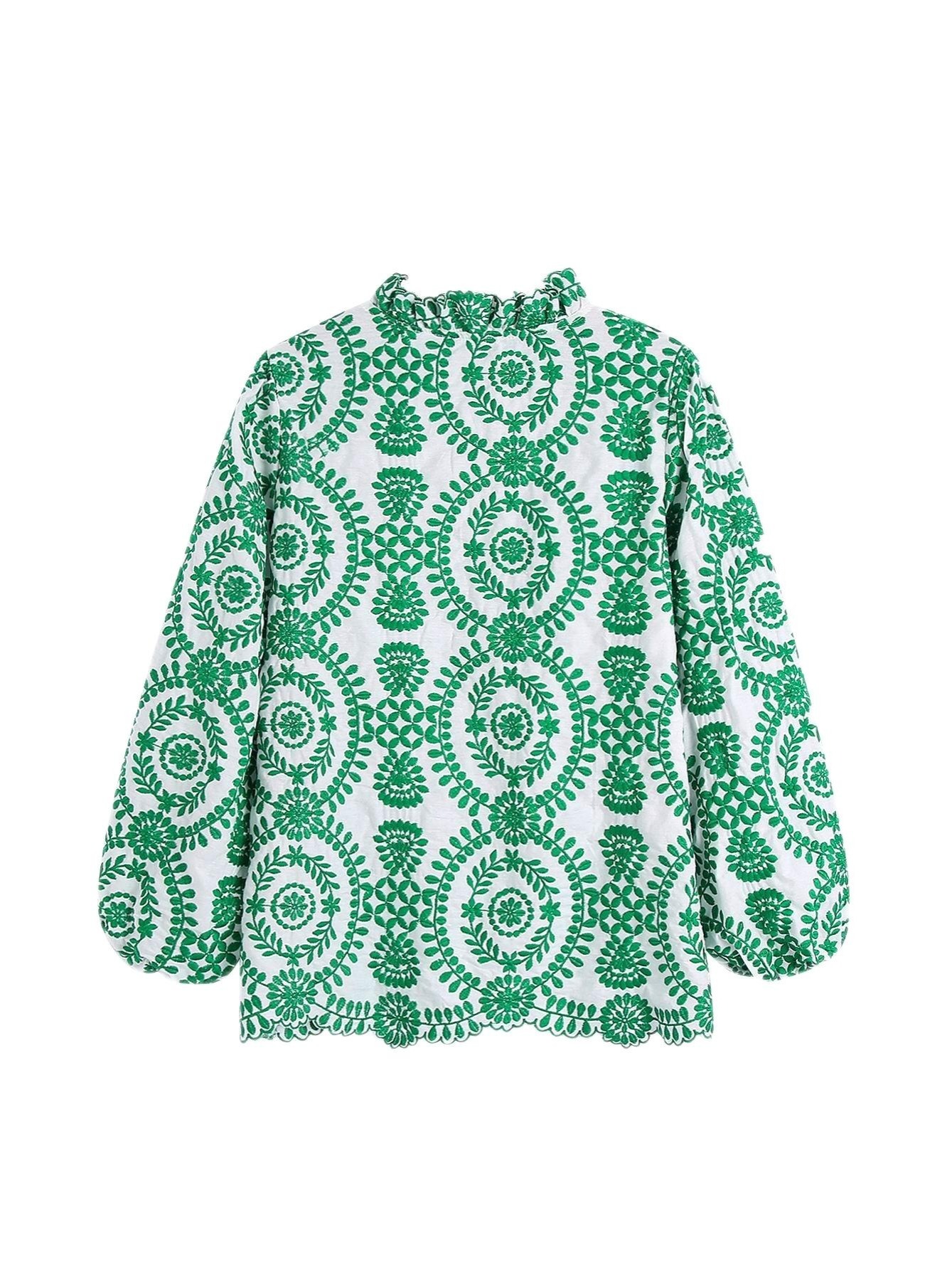 Elegant Women's Embroidered Blouse - Breathable Fabric, Perfect for Any Occasion, Flattering Fit