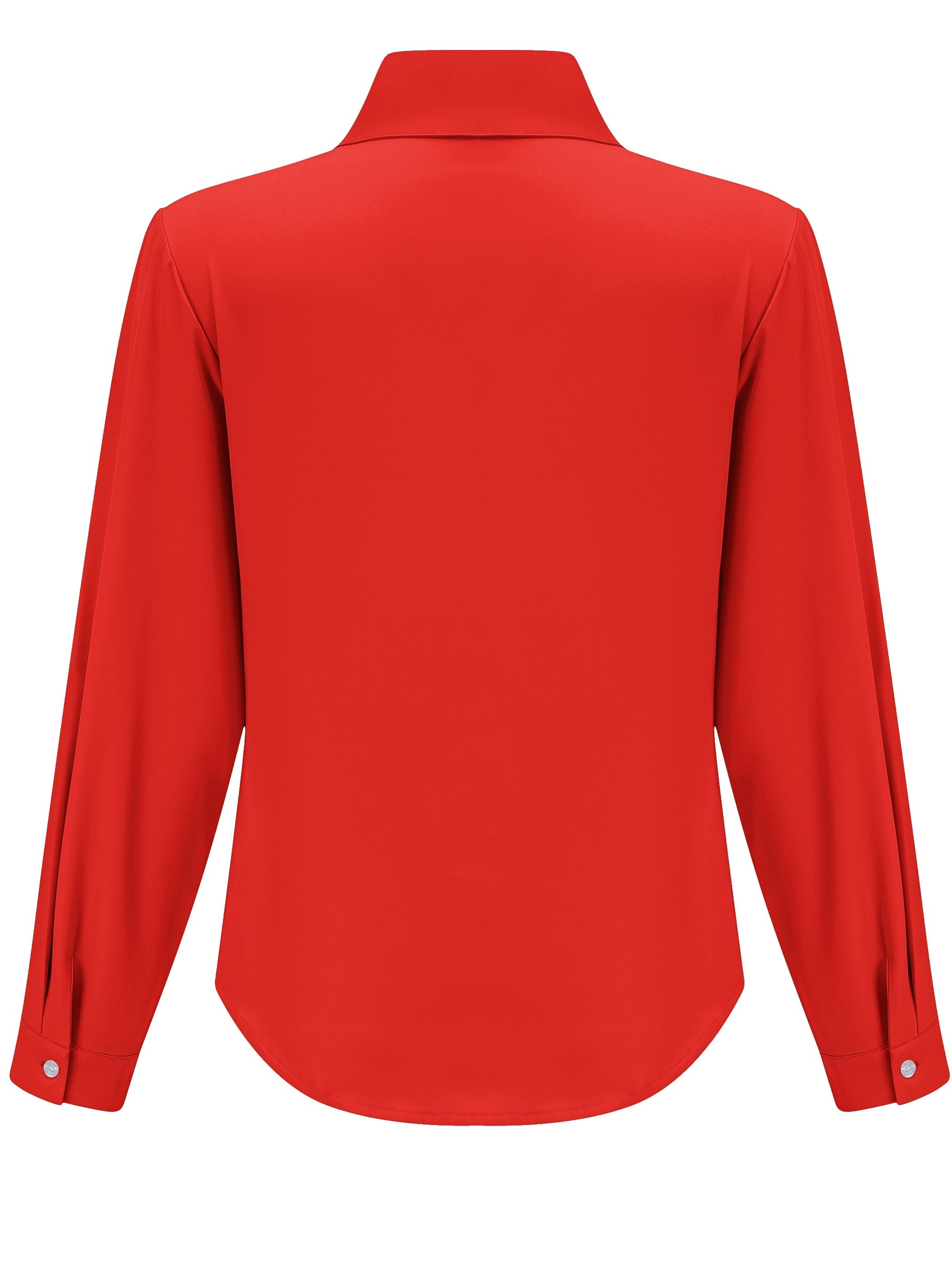 Solid Color Button Front Blouse, Casual Long Sleeve Polo Collar Blouse For Spring & Summer, Women's Clothing