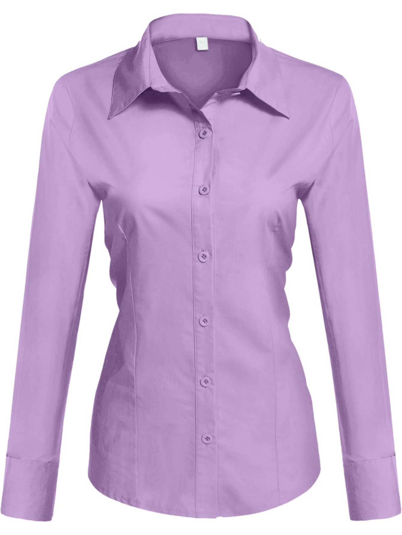 2024 Women's Professional Cotton Shirts: Slim Fit with Button-Down Collar