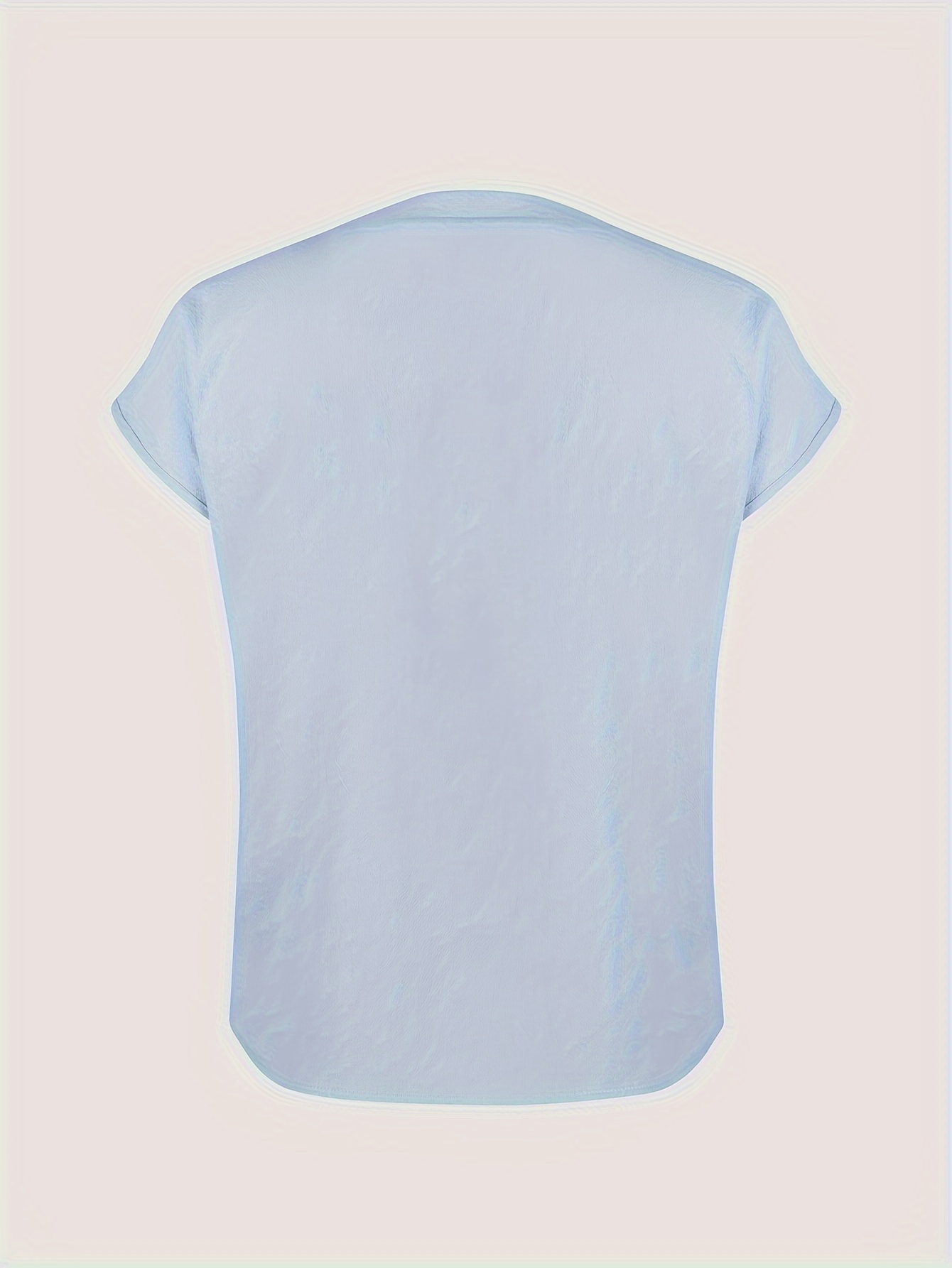 Women's Elegant Polyester V-Neck Blouse - Solid Color Spring FSummer Shirting with Button Details - 100% Polyester Woven Sleeveless Top