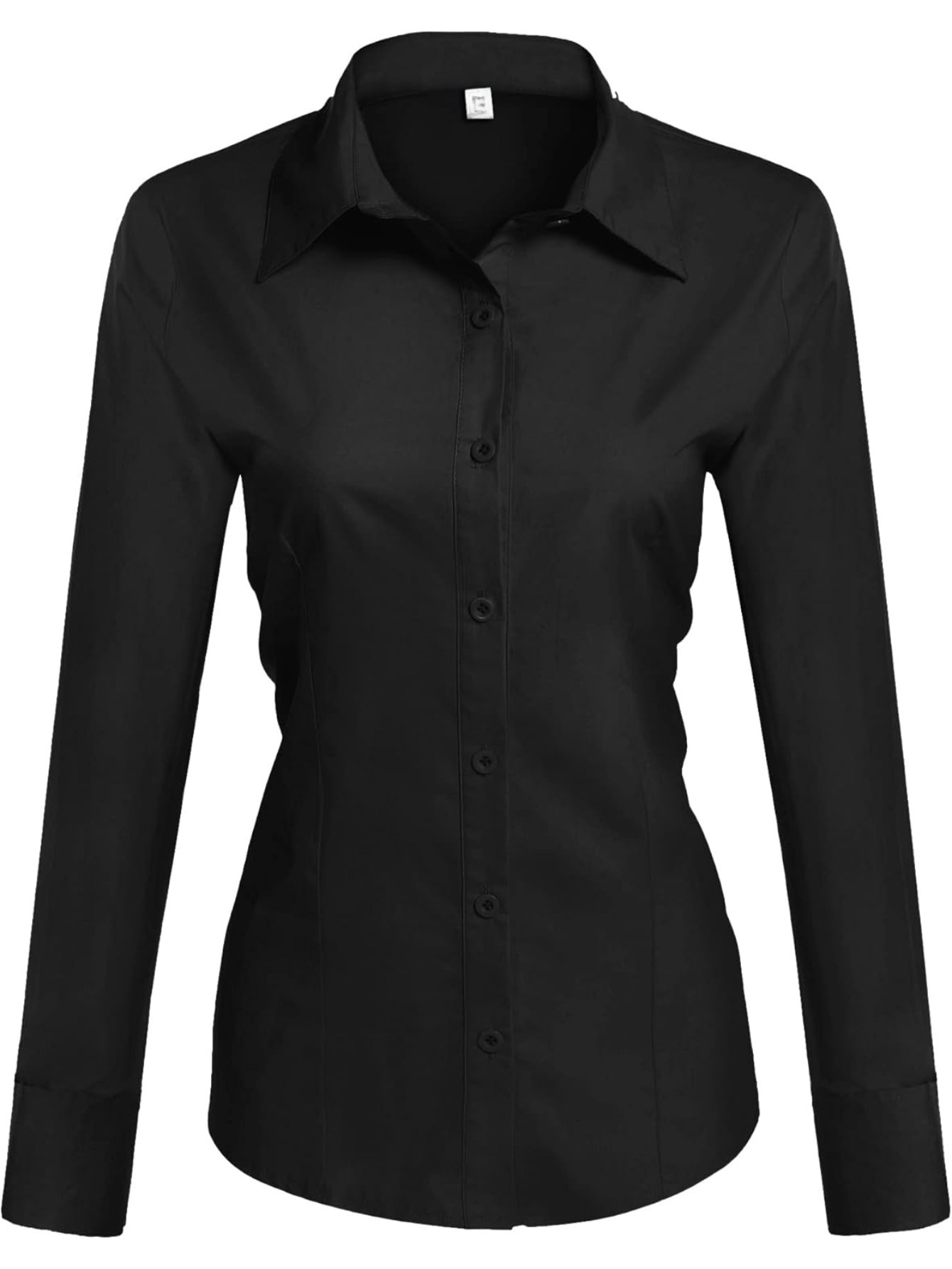 2024 Women's Professional Cotton Shirts: Slim Fit with Button-Down Collar
