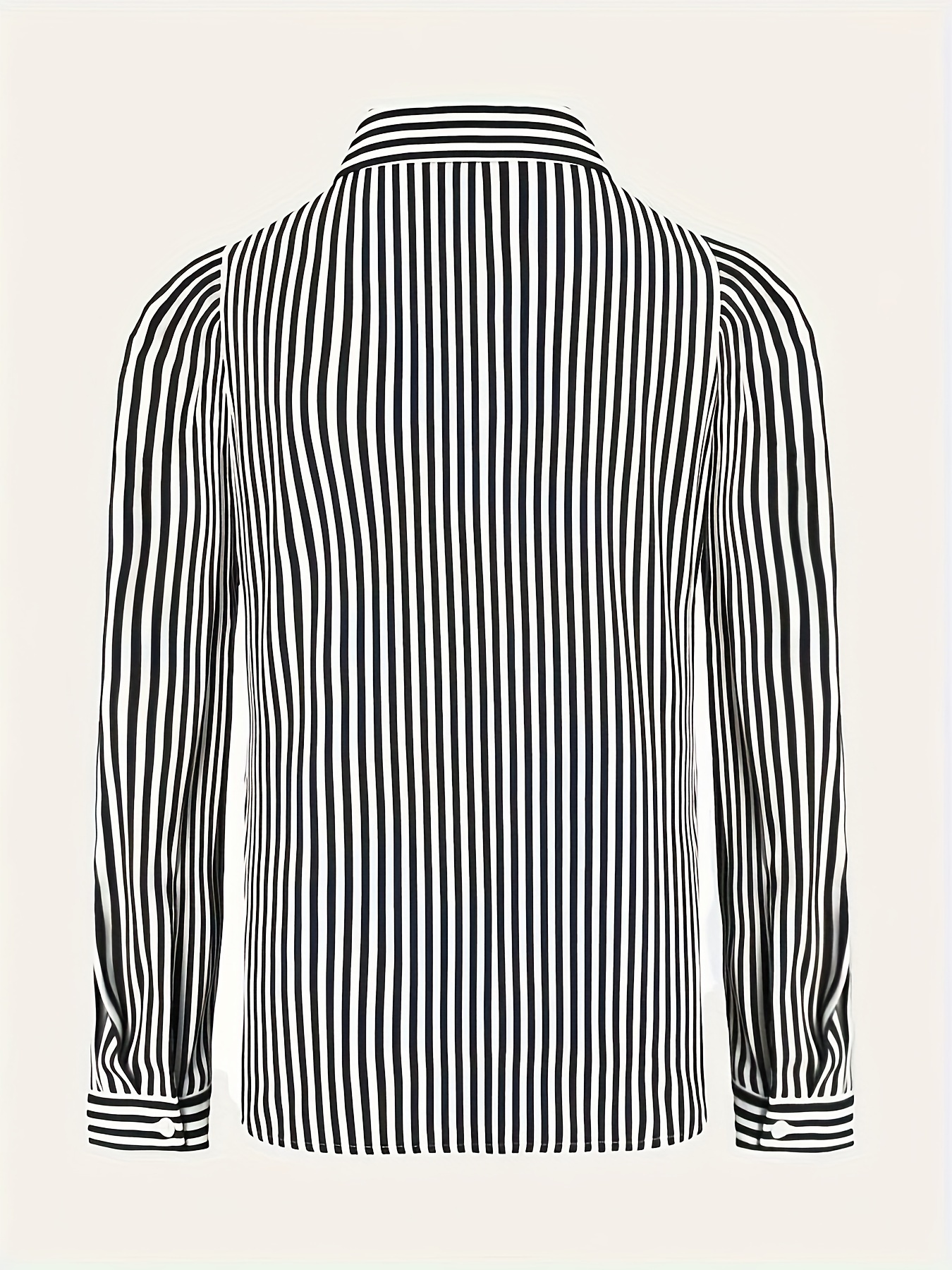 Elegant And Comfortable Striped Print Single-breasted Shirt Casual Long-sleeved Collared Shirt For Women