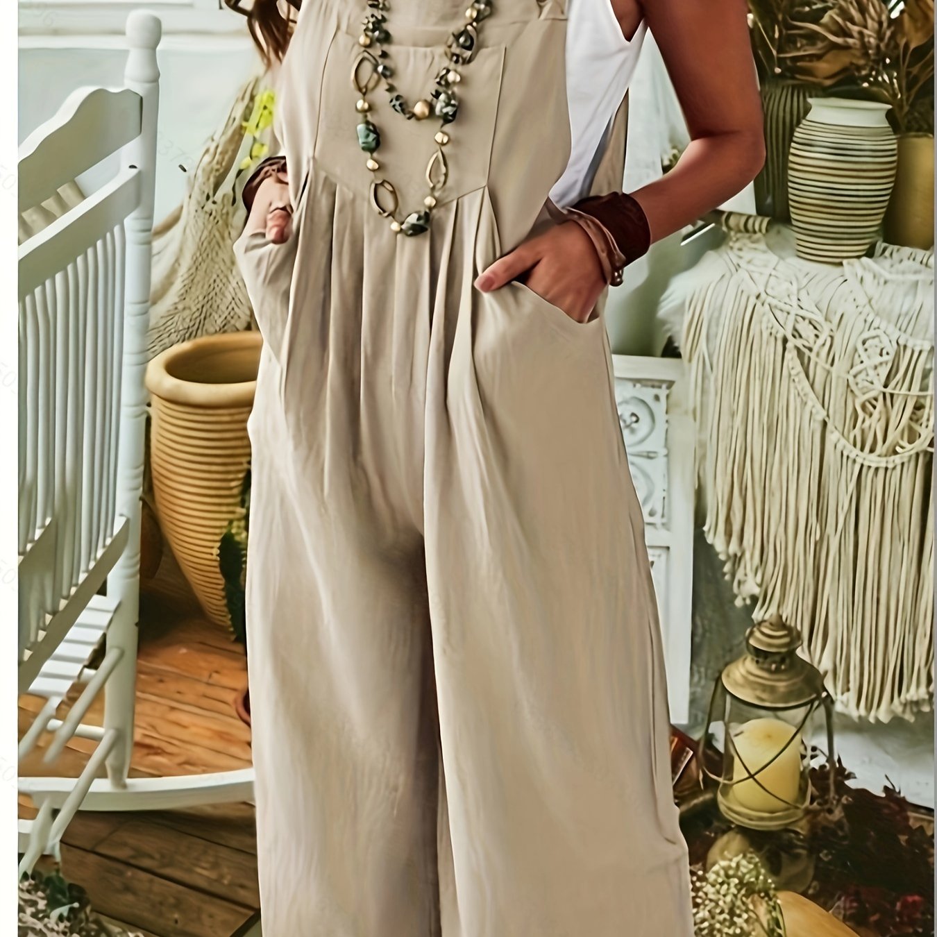 Women's Polyester Summer Romper, Backless Design, No Pockets, Casual Outfit For Adults, Breathable And Comfortable
