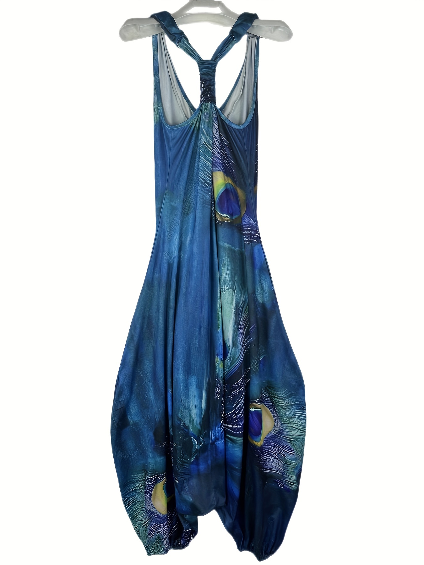 Fashionable Graphic Print V Neck Jumpsuit - Effortlessly Chic Sleeveless Baggy Style - Perfect for Spring & Summer - Trendy Womens Clothing