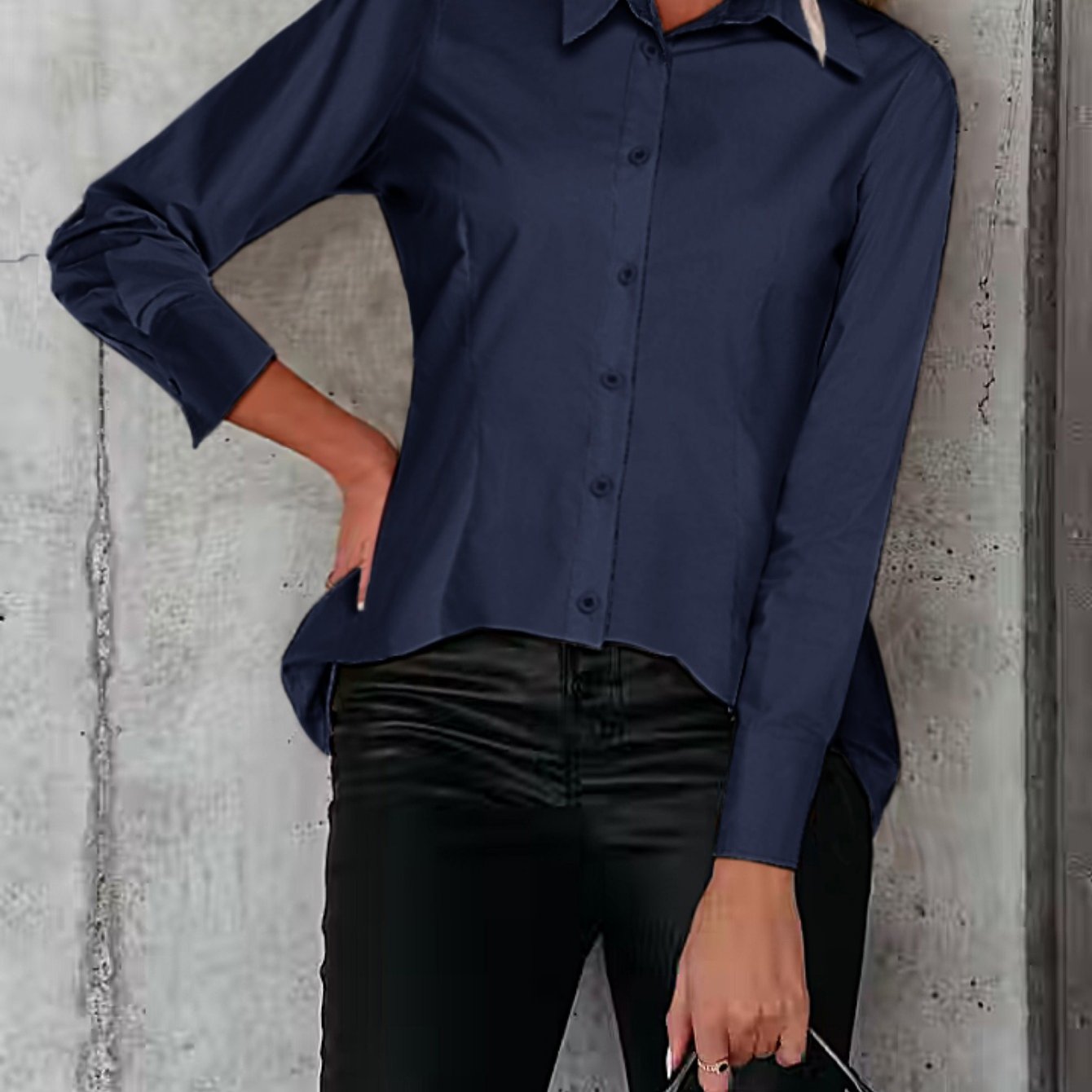 2024 Women's Professional Cotton Shirts: Slim Fit with Button-Down Collar