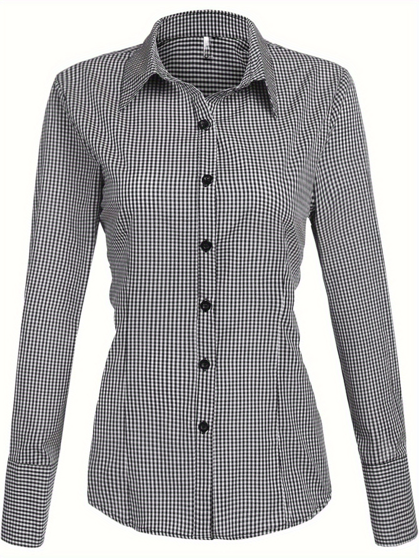2024 Women's Professional Cotton Shirts: Slim Fit with Button-Down Collar