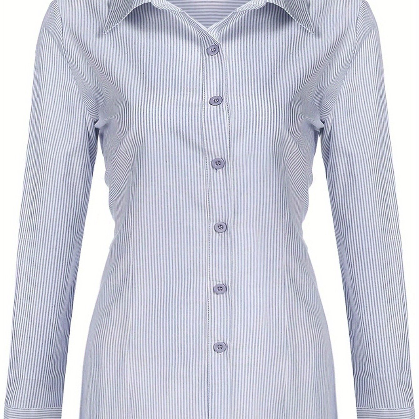 2024 Women's Professional Cotton Shirts: Slim Fit with Button-Down Collar