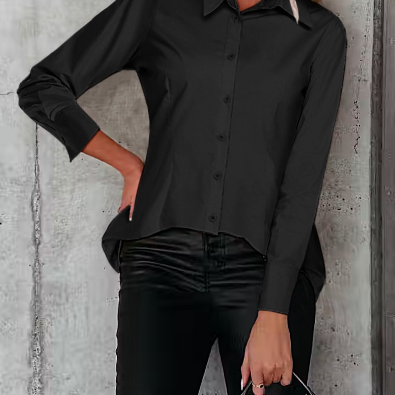 2024 Women's Professional Cotton Shirts: Slim Fit with Button-Down Collar