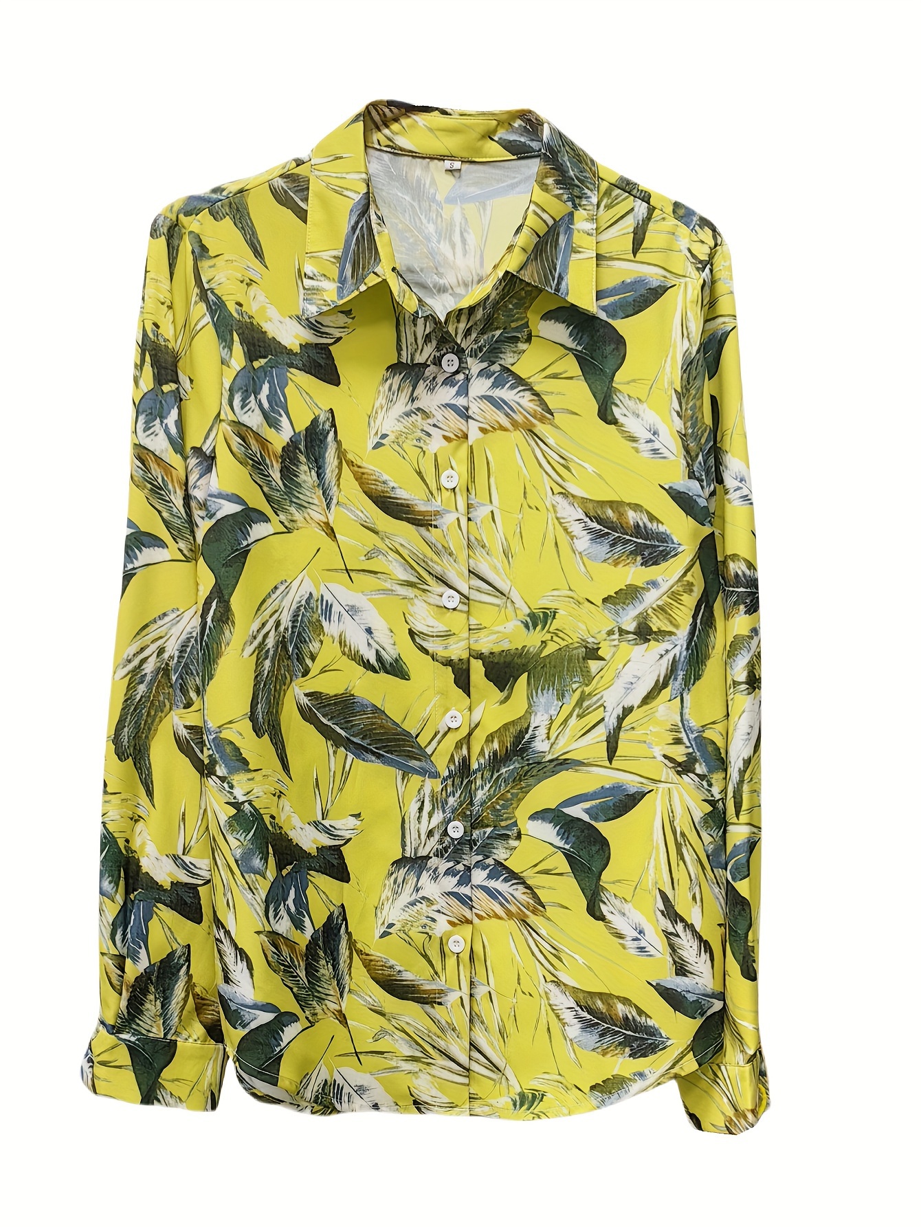 Casual Polyester Blouse With Random Print, Relaxed Fit, Machine Washable, Floral Pattern For Women