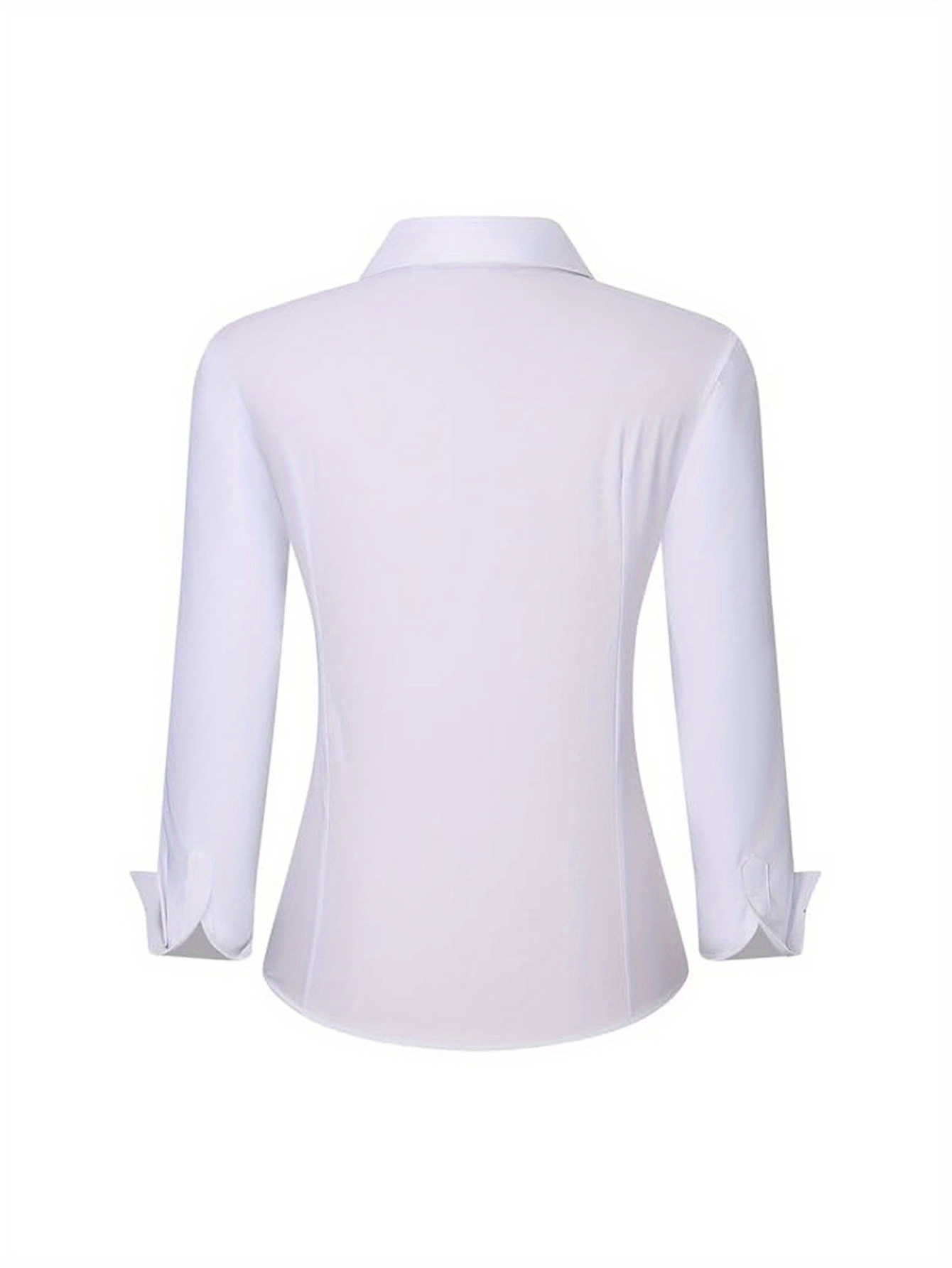 Womens Long Sleeve Button Down Shirts Regular Fit Stretch Work Blouse