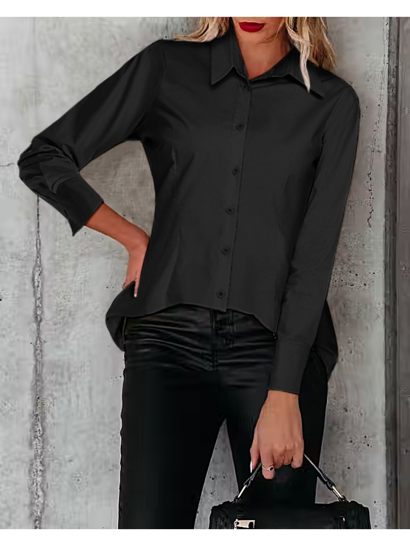 2024 Women's Professional Cotton Shirts: Slim Fit with Button-Down Collar
