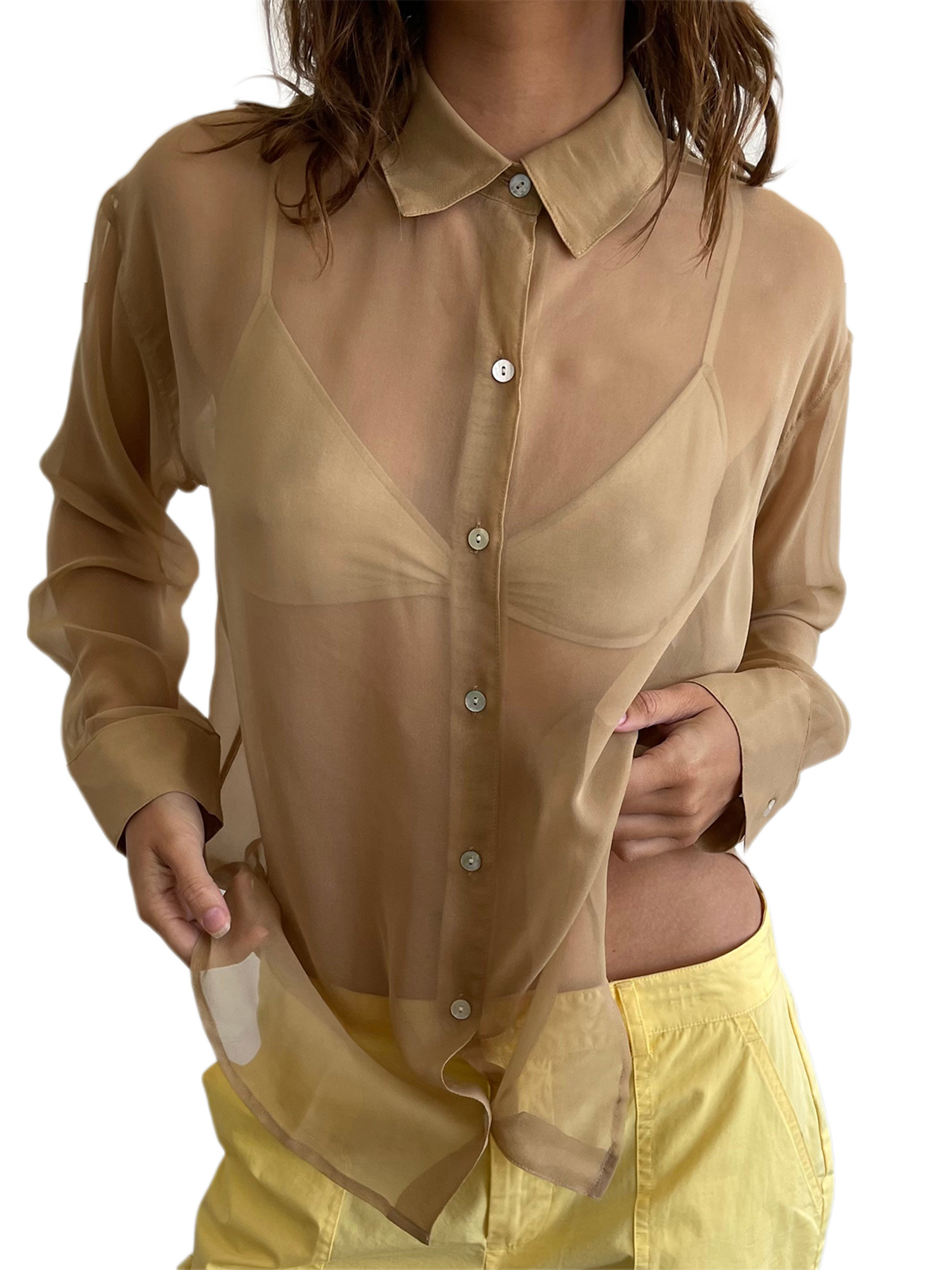 Sexy And Spicy Style See-through LadiesShirt Suitable For Plus-size Women