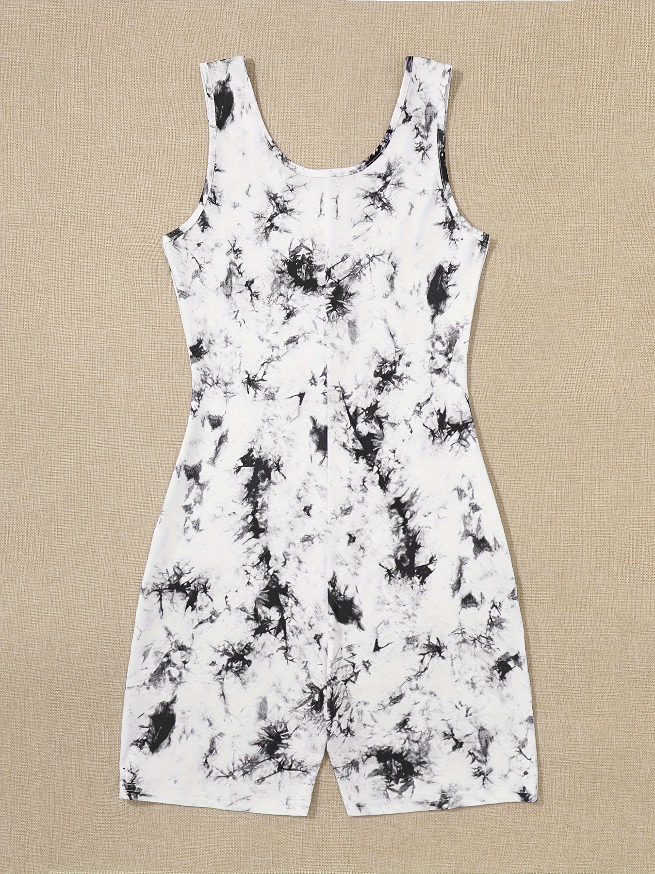Women's Elegant All-Season Strapless Romper Jumpsuit with Unique Print, Stretchable Knit Fabric, and Easy Care
