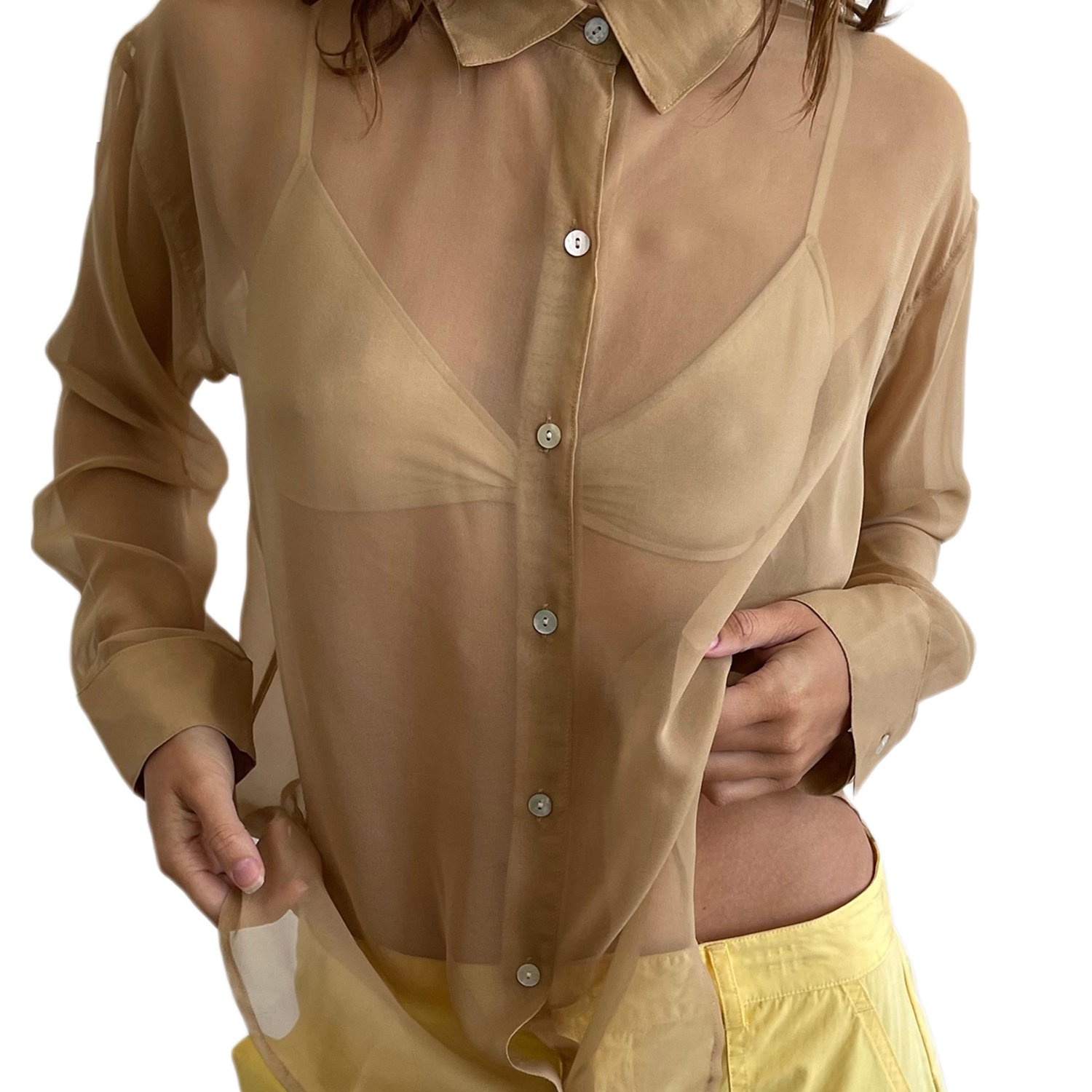 Sexy And Spicy Style See-through LadiesShirt Suitable For Plus-size Women