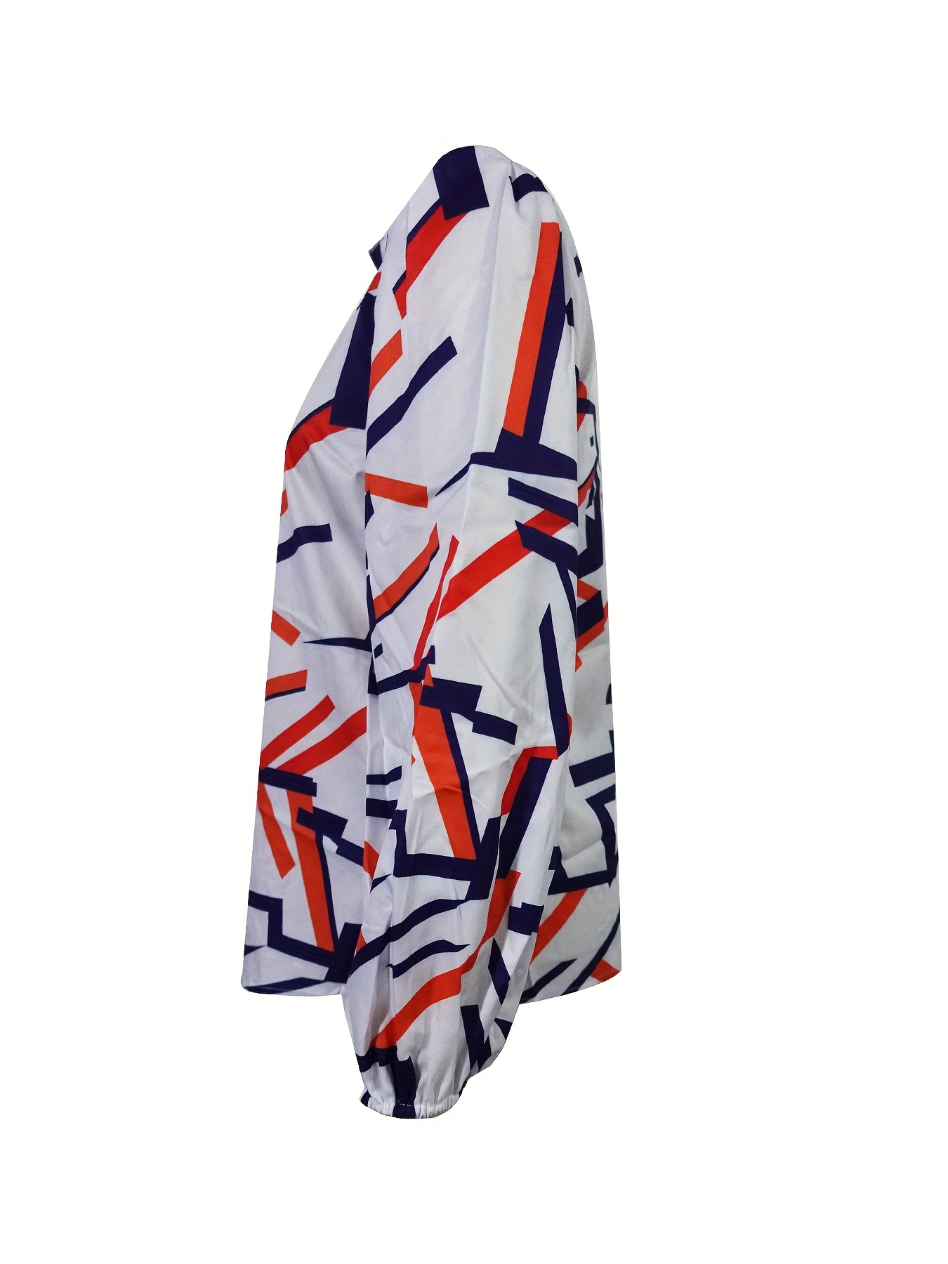 Women's Elegant Casual Long Sleeve Blouse With Random Print, Polyester Fabric, Soft And Breathable, Machine Washable