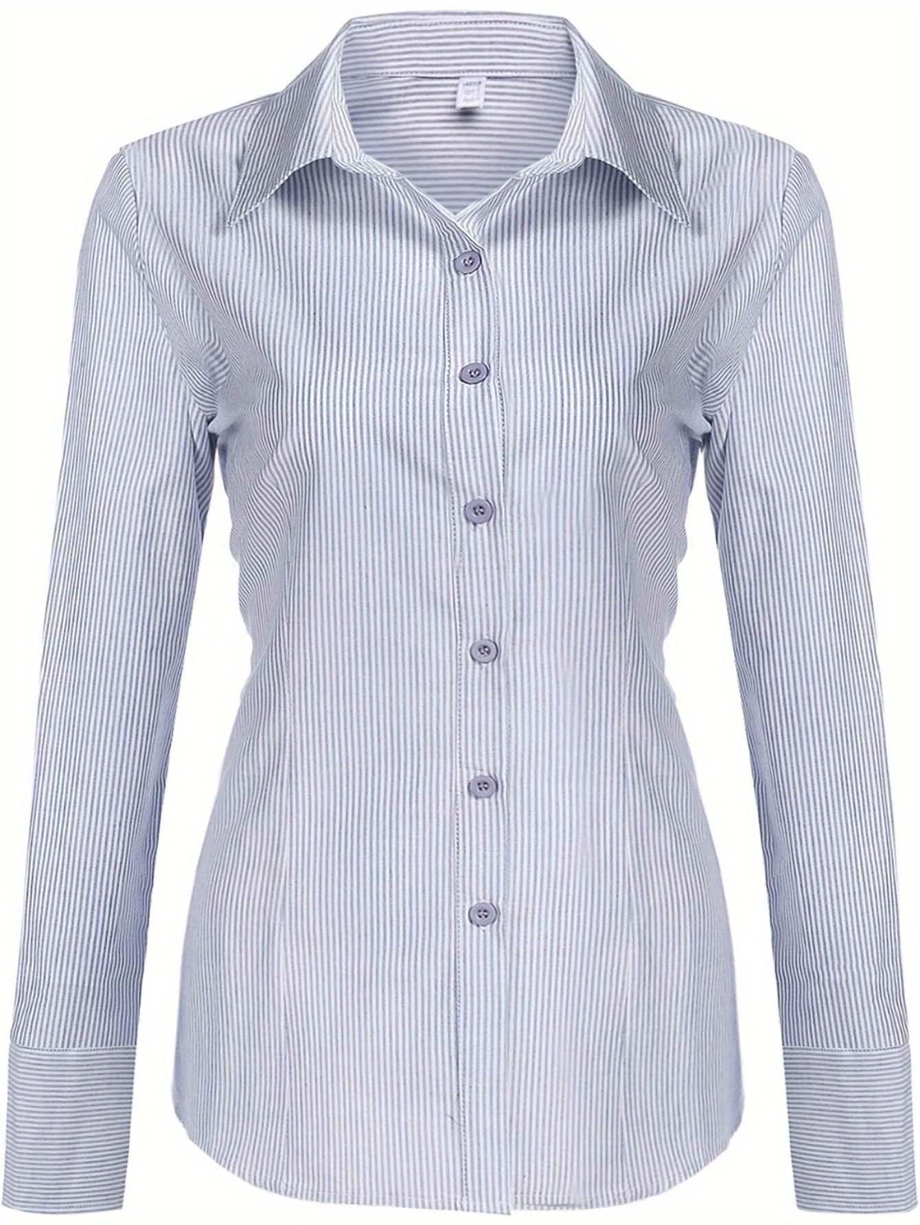 2024 Women's Professional Cotton Shirts: Slim Fit with Button-Down Collar