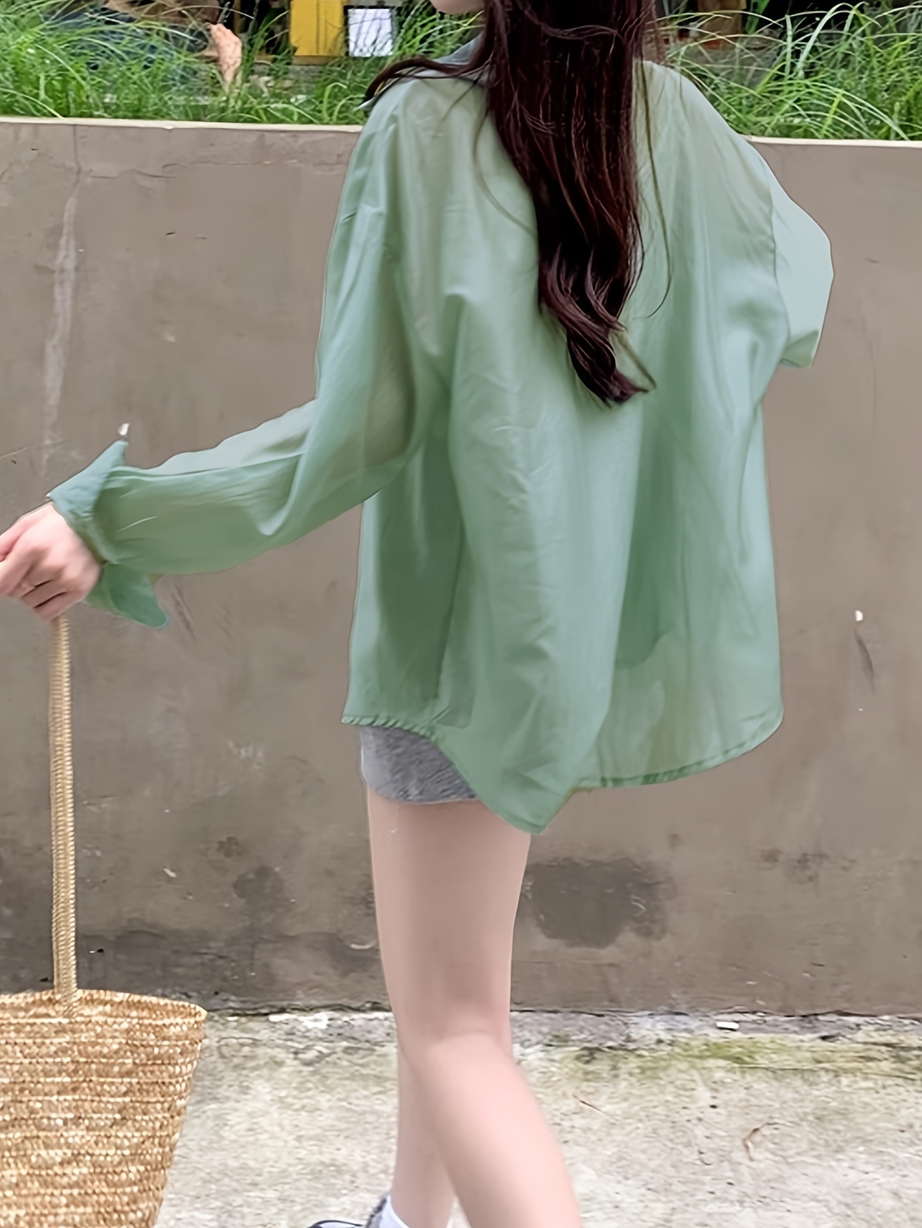 Women's Casual Polyester Blouse With Butterfly Embroidery, Relaxed Fit, UV Protection, Adjustable Button Front, Seasonless