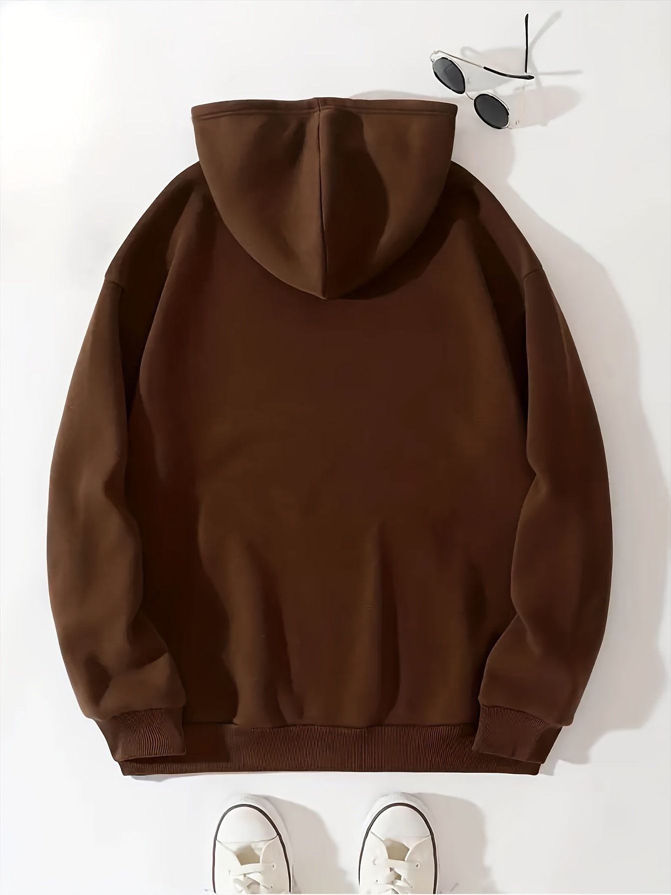 Art Letter Print Hoodie, Casual Kangaroo Pocket Long Sleeve Drop Shoulder Drawstring Hoodie For Fall & Winter, Women's Clothing