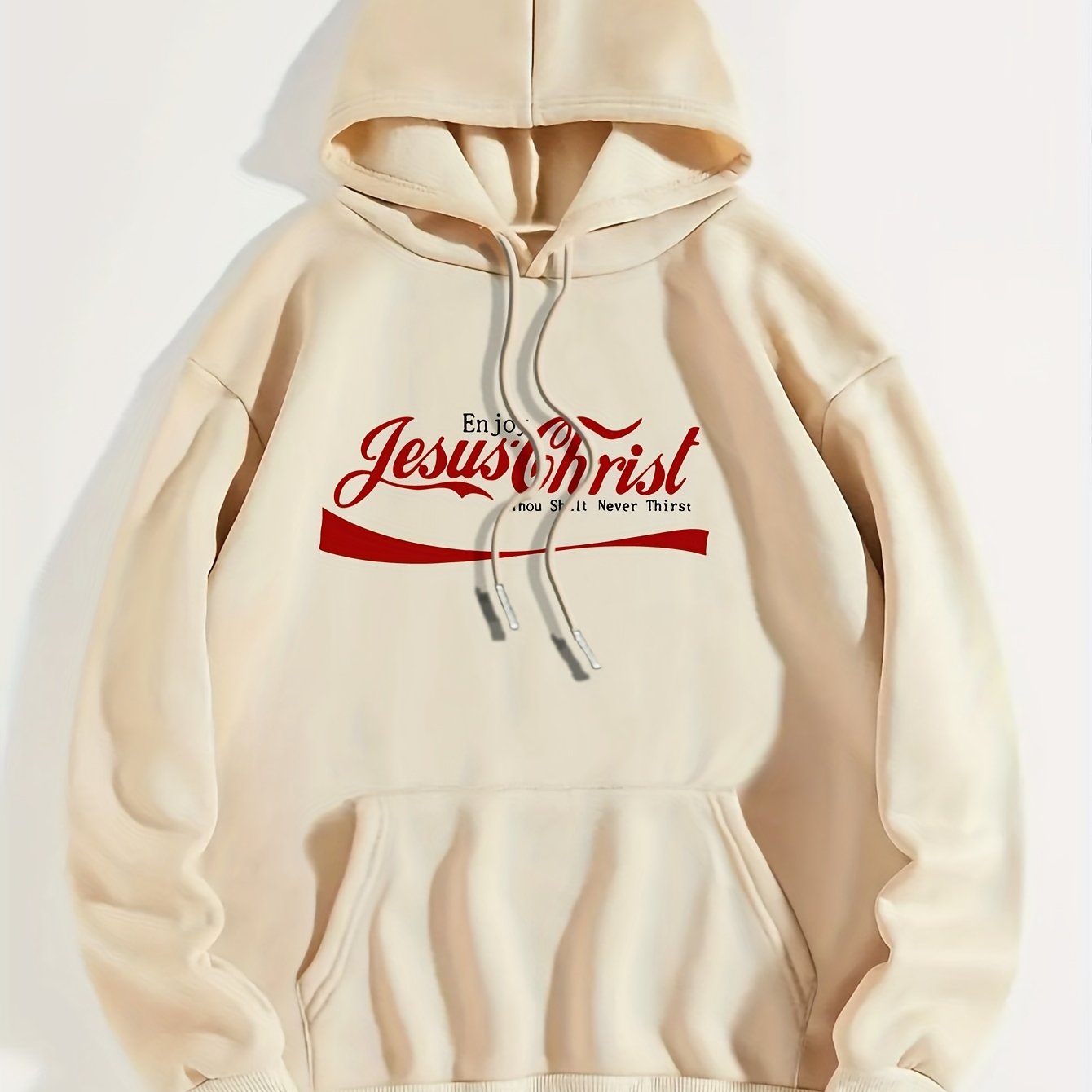 Art Letter Print Hoodie, Casual Kangaroo Pocket Long Sleeve Drawstring Hoodie For Fall & Winter, Women's Clothing