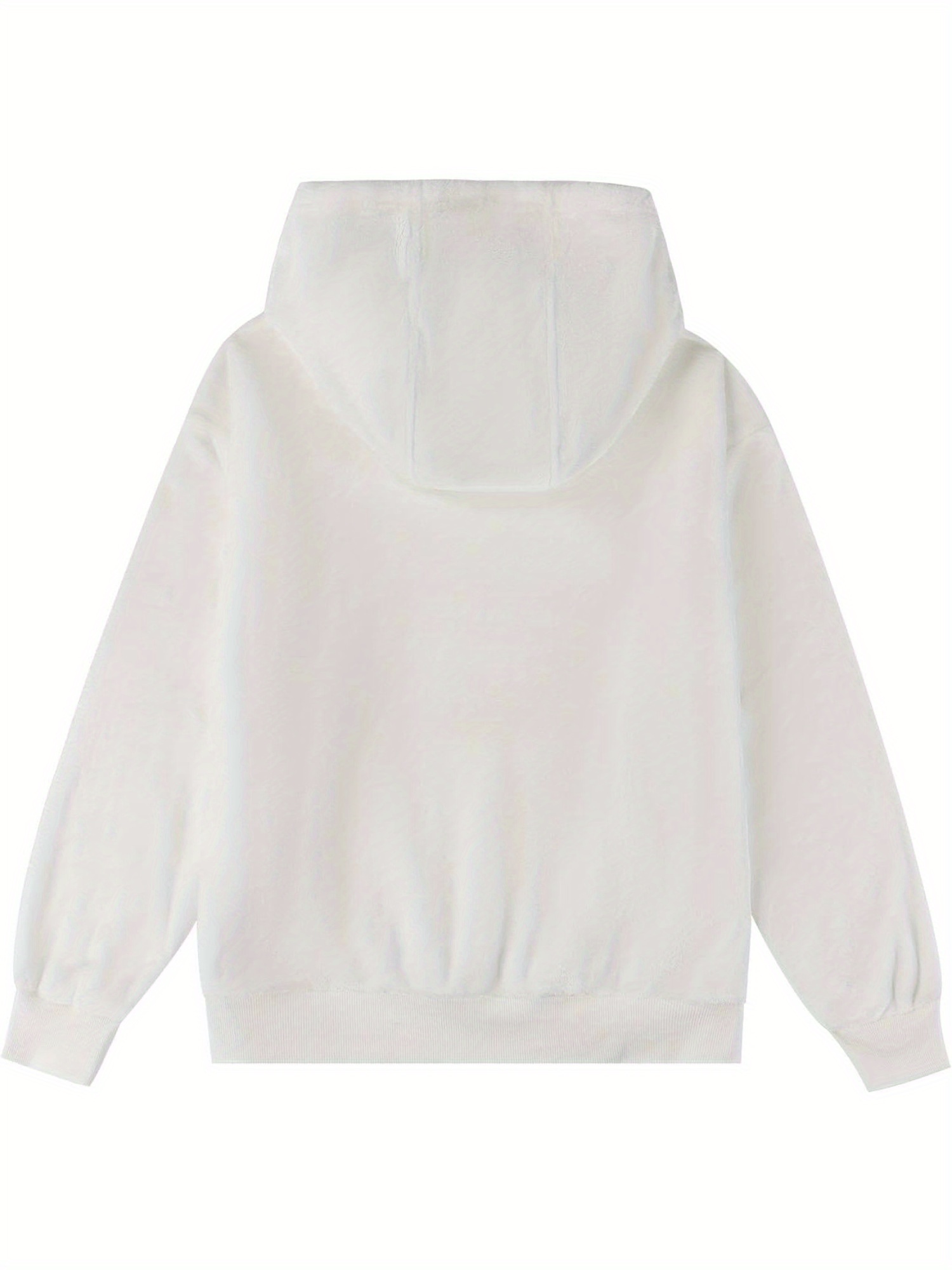 Women's Sherpa Pullover Fuzzy Fleece Sweatshirt Warm Fuzzy Soft Oversized Fleece Pockets Hoodie Size