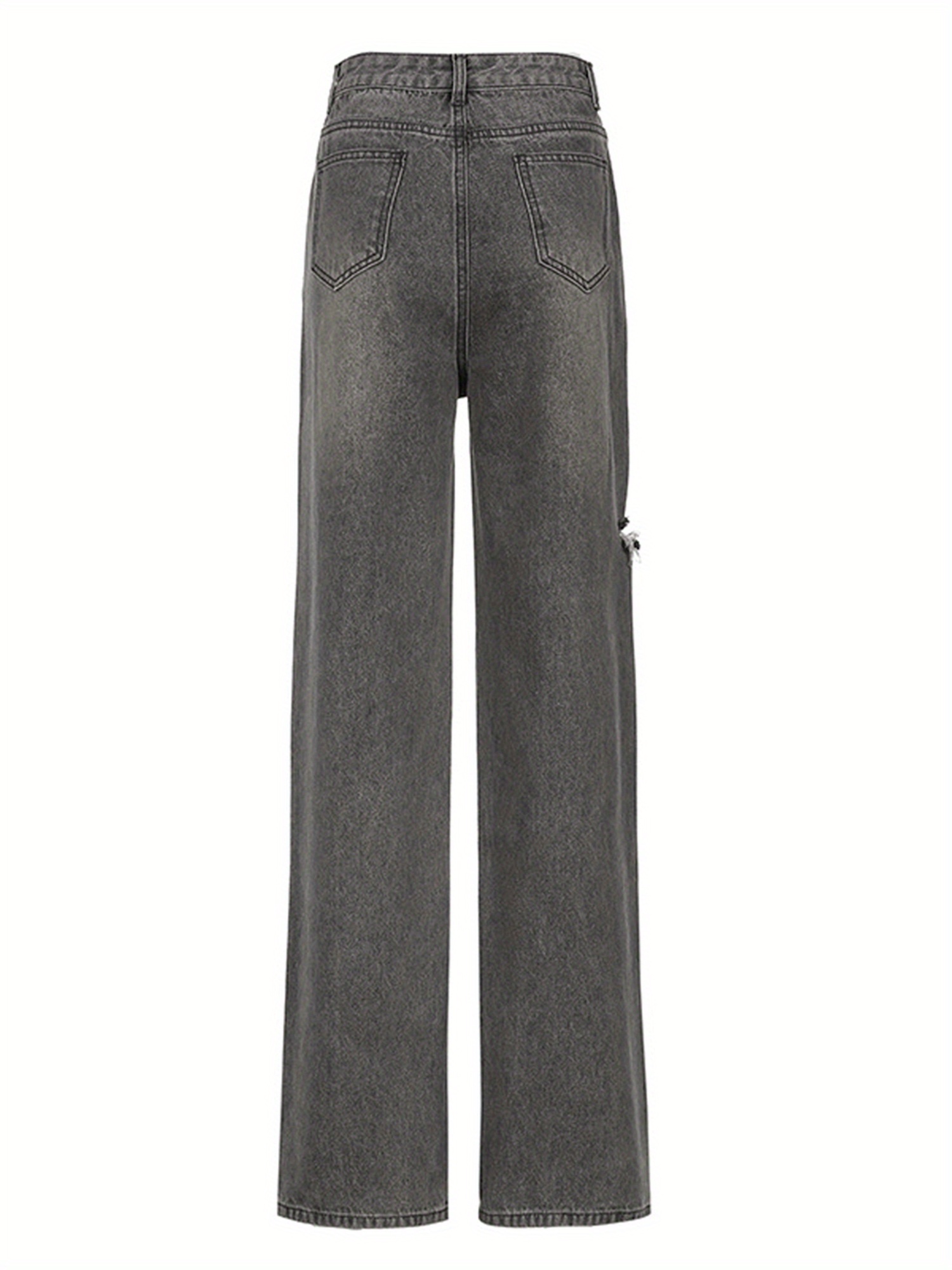 Women Loose Wide-leg Pants, Summer Adults Casual Style High Waist Gradient Jeans
