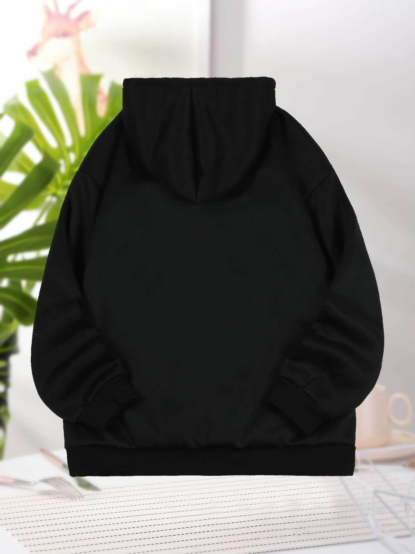 Bear And Letter Graphic Long Sleeve Hooded Sweatshirt, Fashion Drawstring Kangaroo Pocket Hoodie, Women's Clothing