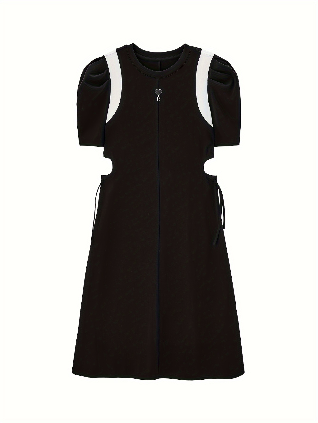 Vibrant Crew Neck Contrast Trim Dress - Elegant Short Sleeve Spring & Summer Essential, Flattering Womens Clothing for Warm Weather, Perfect for Outdoor Activities and Casual Events