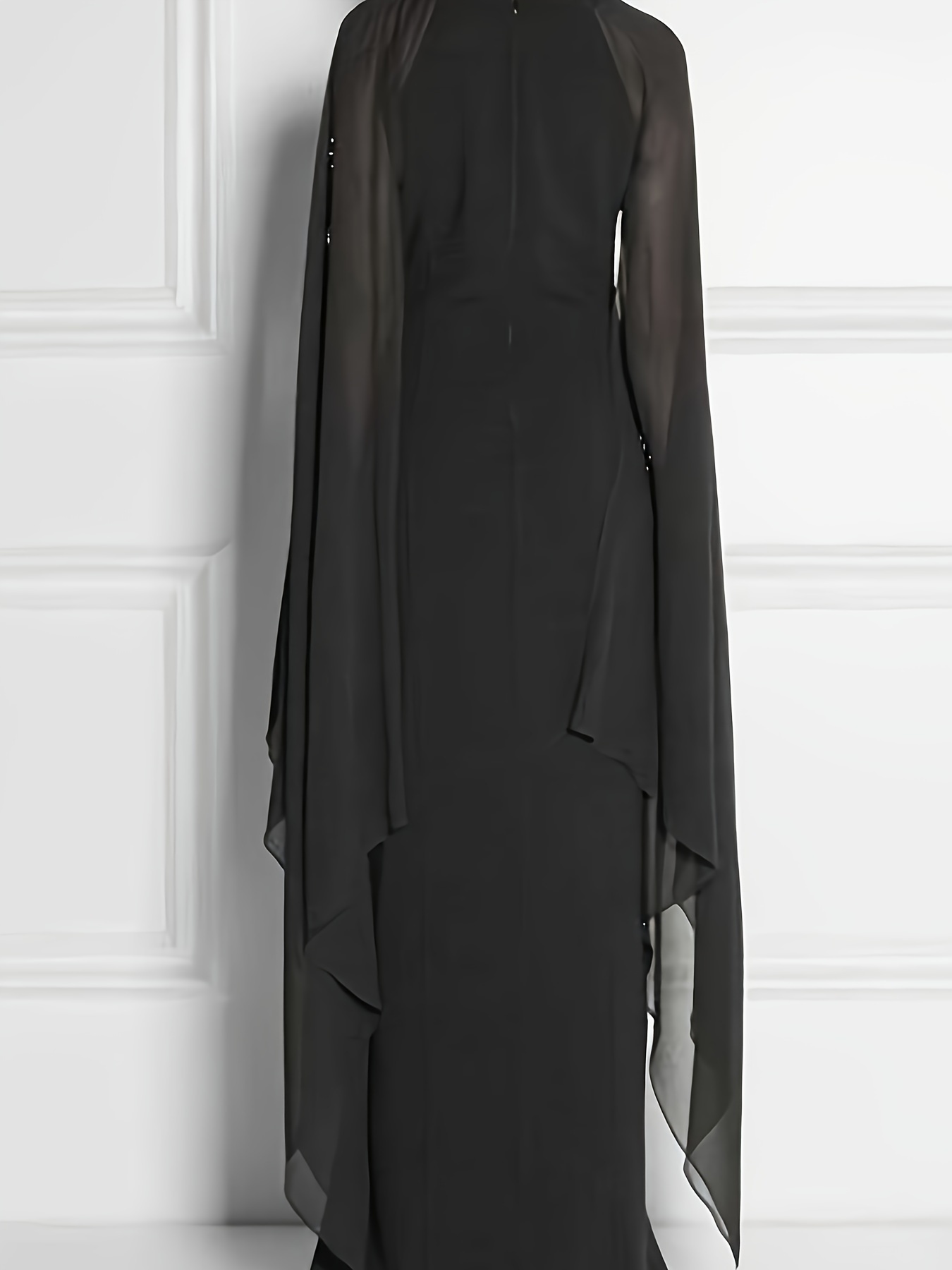 Elegant Polyester Blouse Dress With Elastane, Long Sleeve, V-Neck, No Belt, Suitable For Women, Four-Season Wear, Straight Cut, No Pockets, No Printing, Standard Size, Knitted Fabric With Lace Embroidery