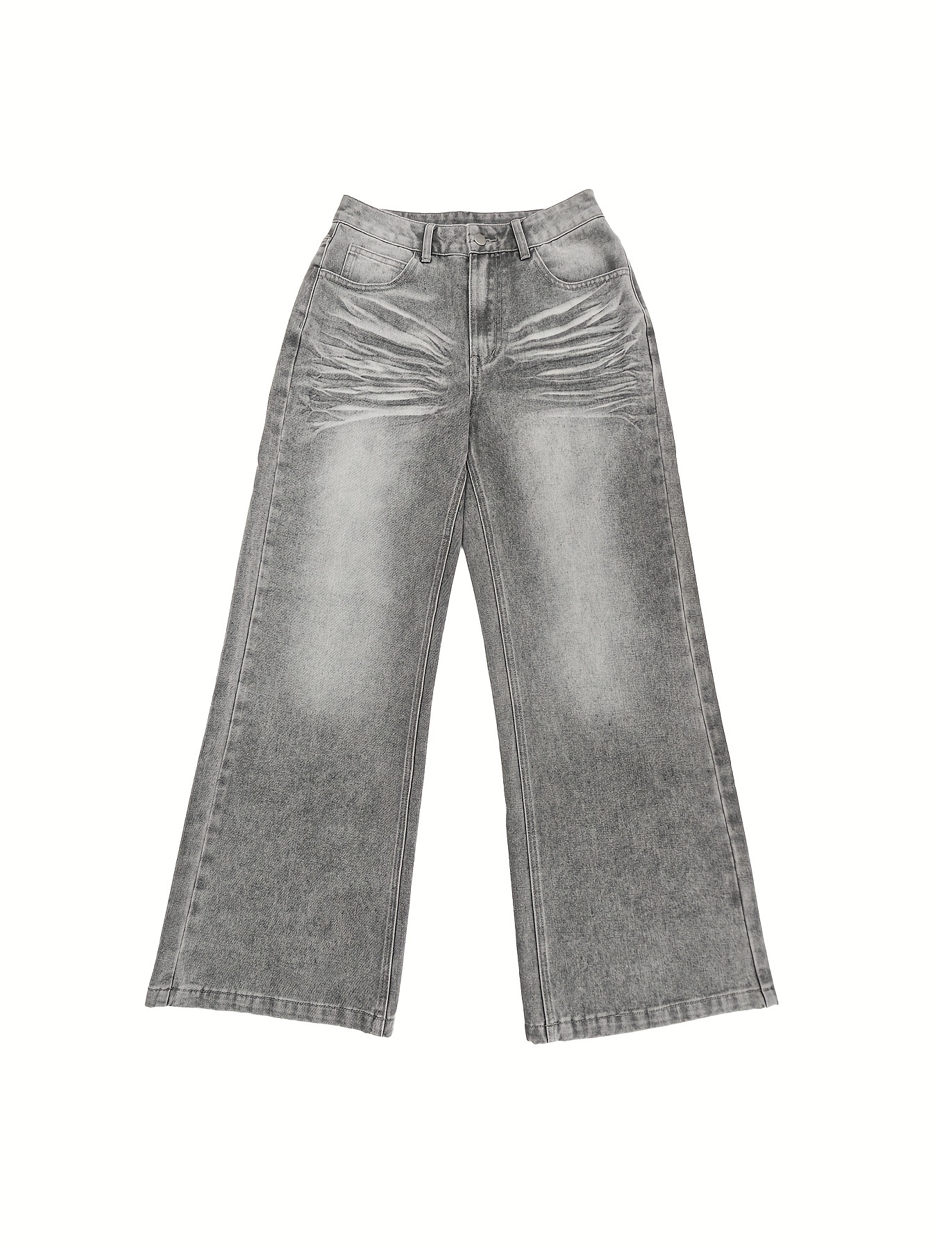 Women's Retro High-Waisted Jeans, Cotton Blend, Four-Seasonal, Straight Leg, Pocket, Machine Washable, NVFelix Brand
