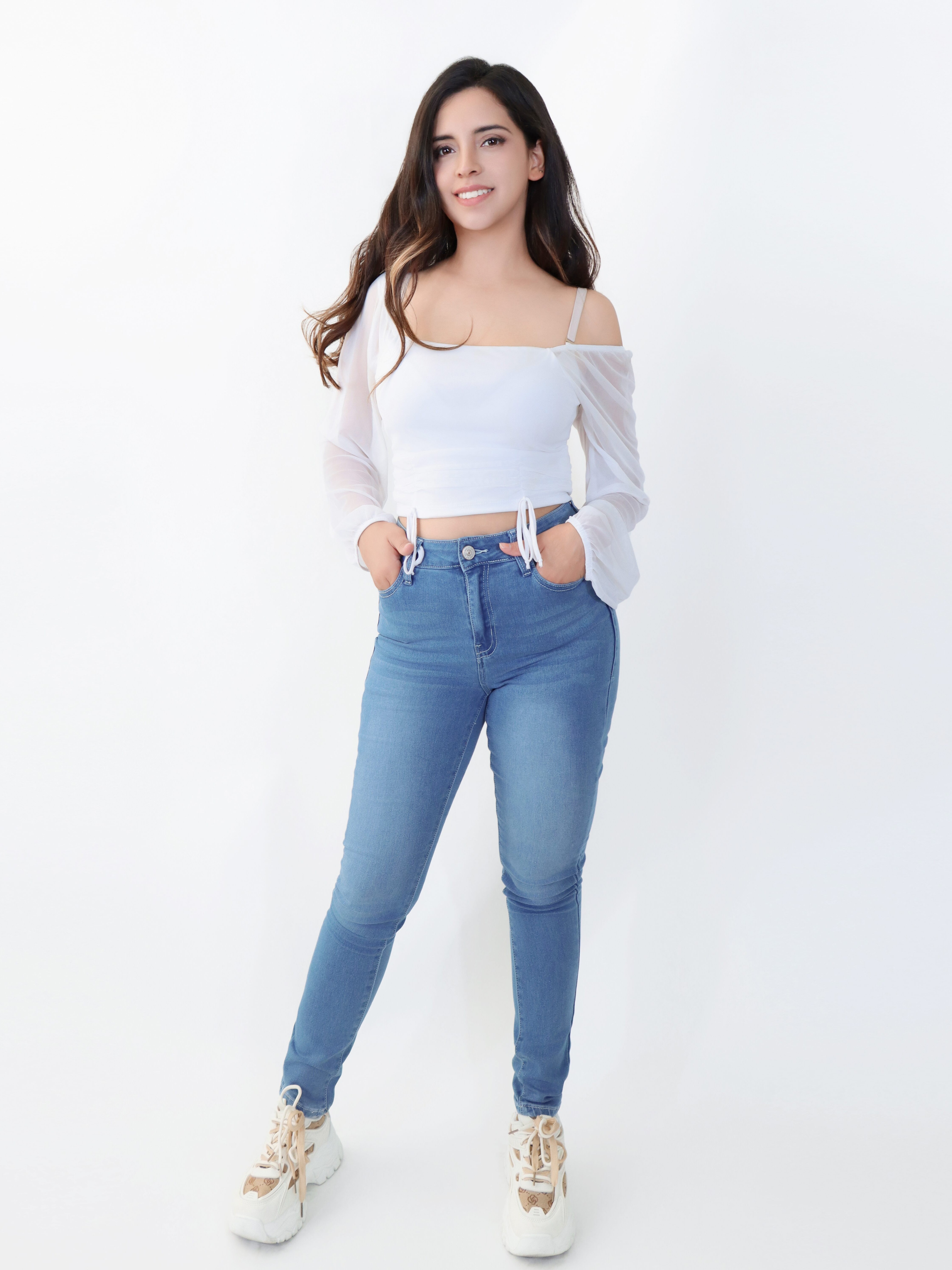 Free Junns (FJ-BP6218) High-End Light Blue Skinny Leg Design Denim with high-quality materials and Skinny cut