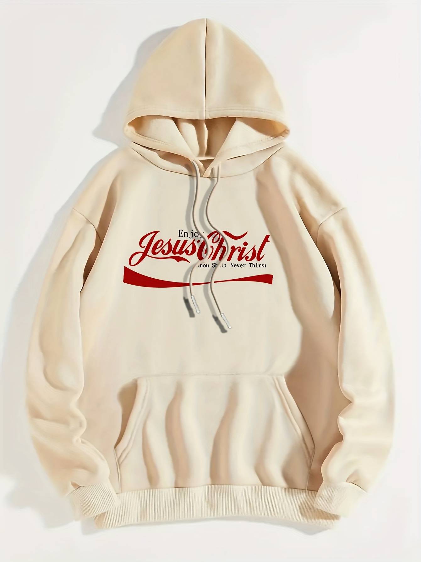 Art Letter Print Hoodie, Casual Kangaroo Pocket Long Sleeve Drawstring Hoodie For Fall & Winter, Women's Clothing