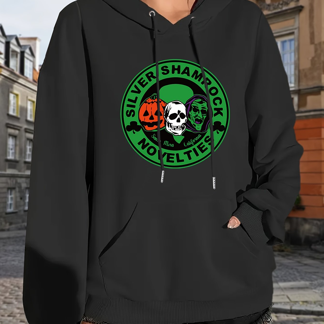 Skeleton Print Oversized Hoodie For Women Women's Sweatshirt Popular Sweatshirt Women's Gift Halloween Print Hoodie New Style Hooded Sweatshirt Kangaroo Pocket Print Lightweight Trendy For Autumn Winter Casual Sweatshirt