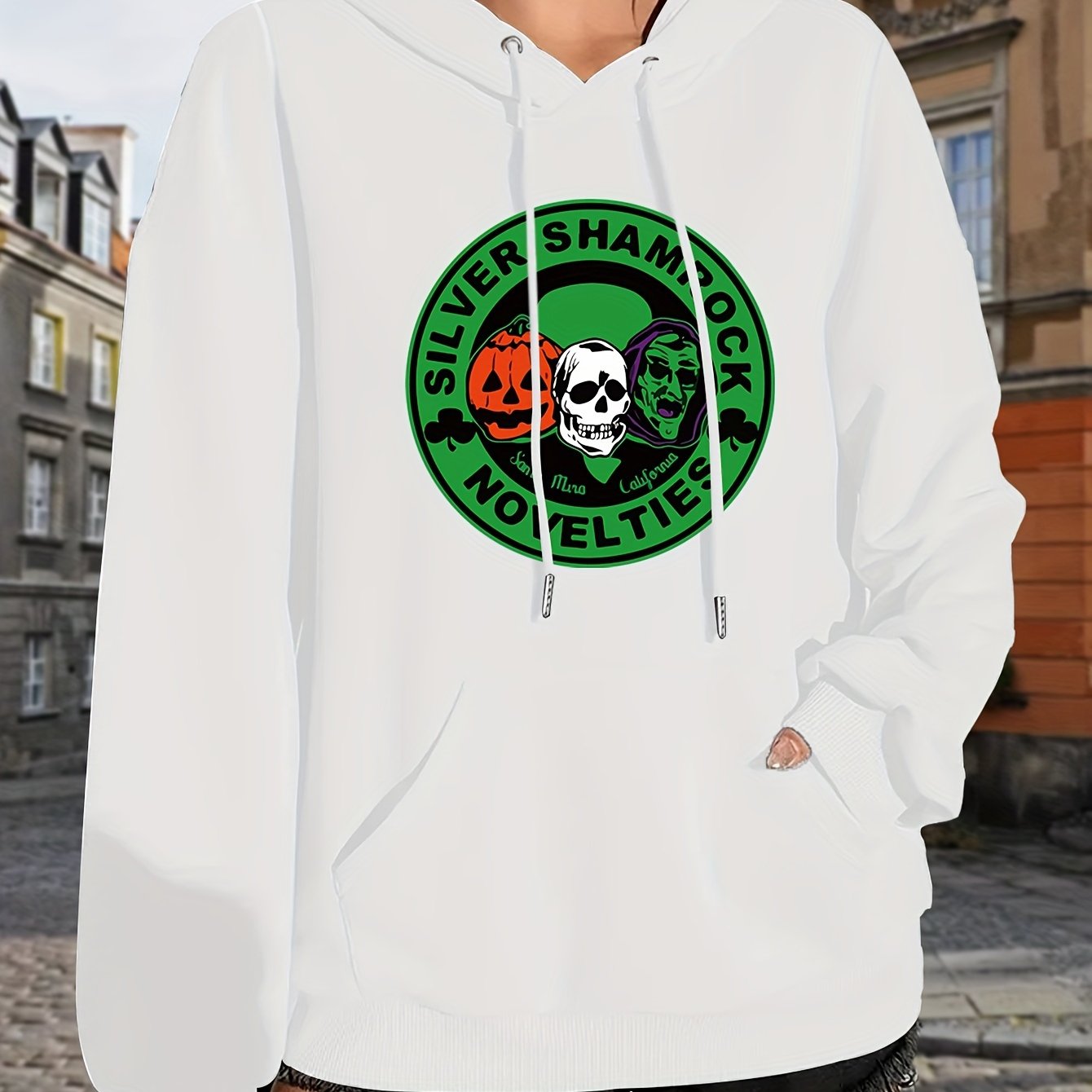 Skeleton Print Oversized Hoodie For Women Women's Sweatshirt Popular Sweatshirt Women's Gift Halloween Print Hoodie New Style Hooded Sweatshirt Kangaroo Pocket Print Lightweight Trendy For Autumn Winter Casual Sweatshirt