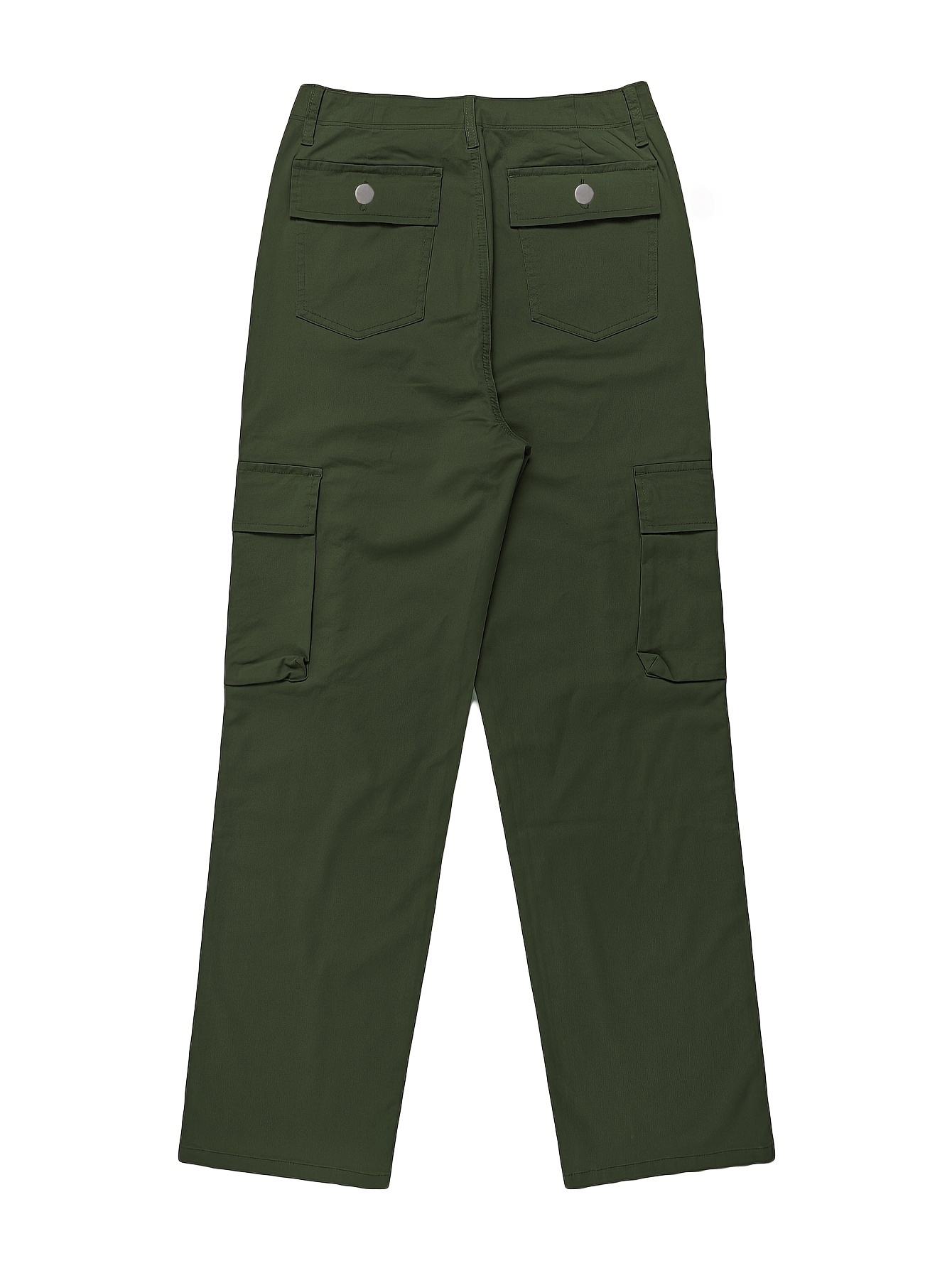 Plain Side Flap Pocket Streetwear Loose Fit Cargo Jeans Denim Pants, Women's Denim Jeans & Clothing