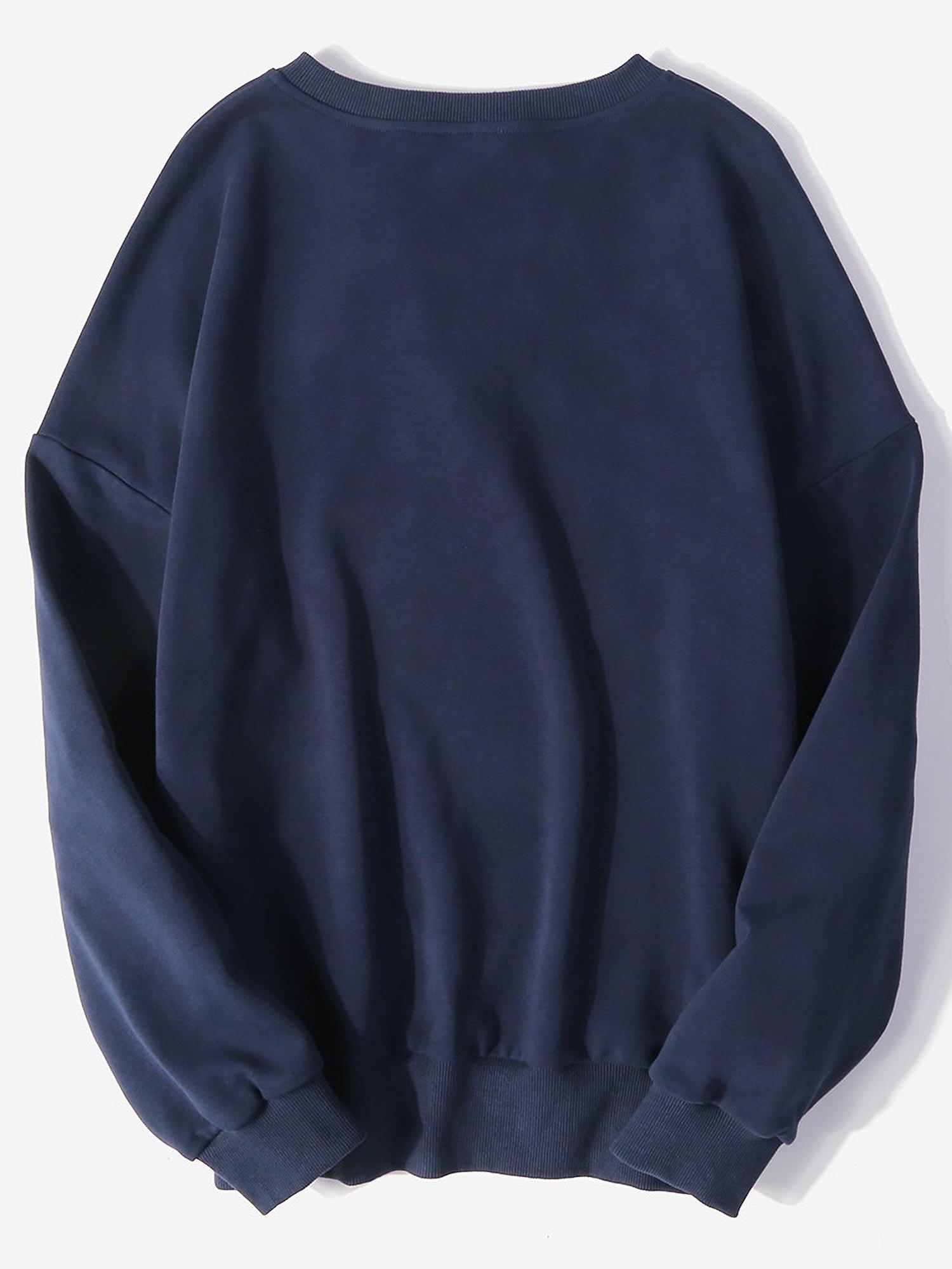 Cozy Loose Version Rope Pull Crew Neck Sweatshirt