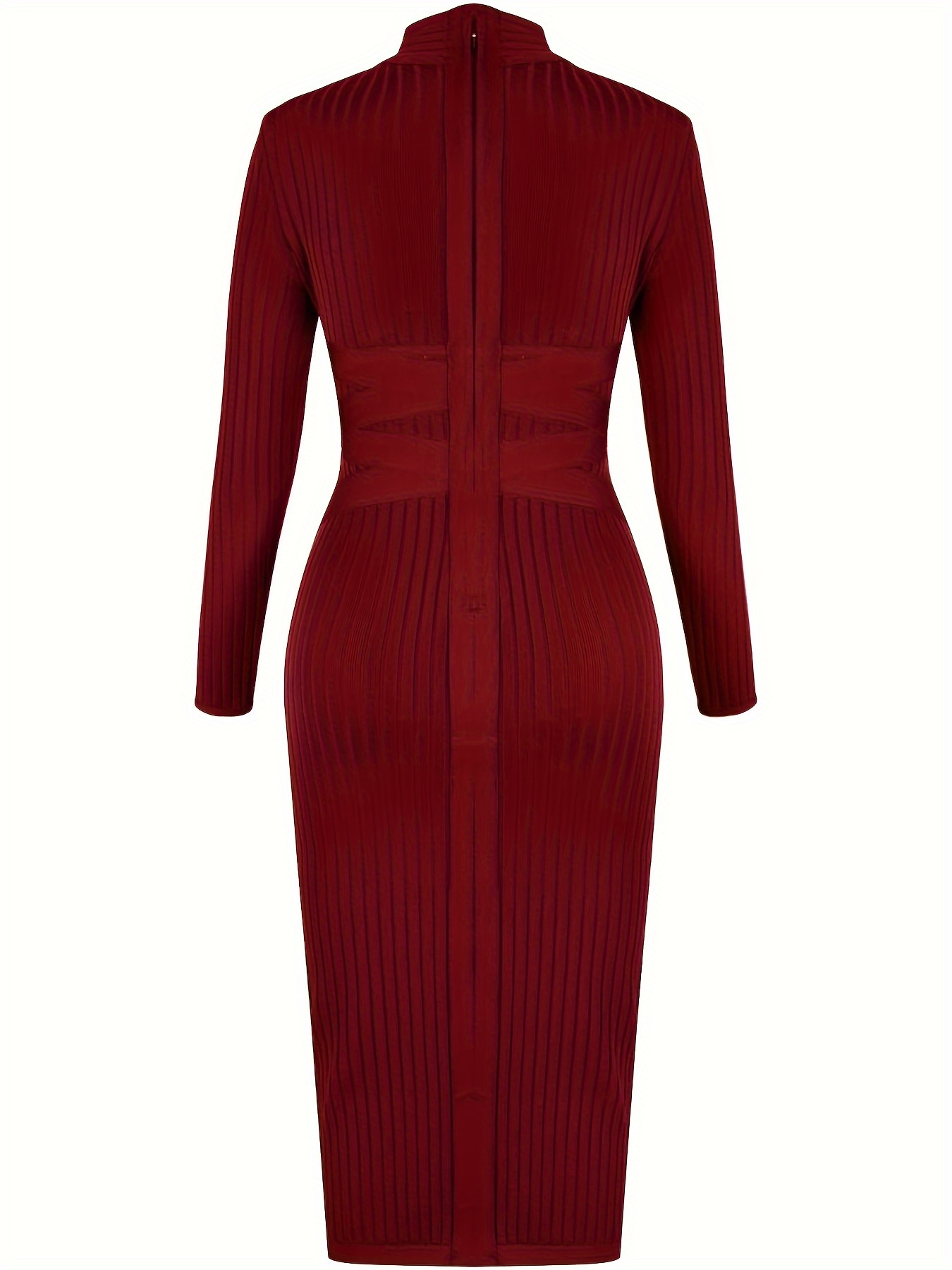 Women's Fashion Sexy Temperament Elegant Tight Autumn And Winter Mid-length Long-sleeved Bandage Dress Party Cocktail Evening Dress