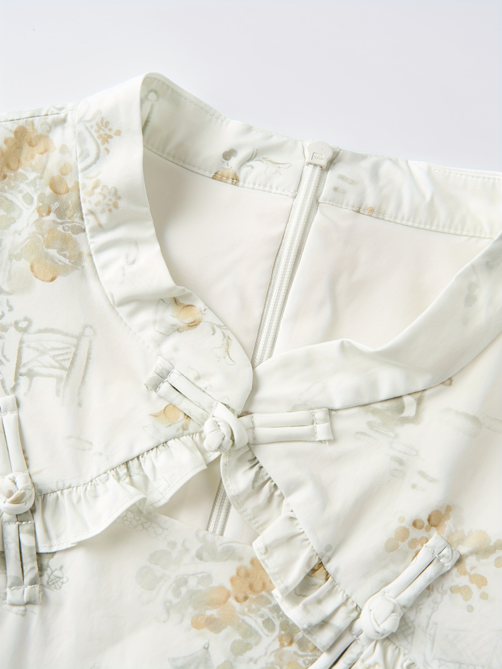 Pan Buckle New Chinese Style Dress, Elegant Short Sleeve Dress For Spring & Summer, Women's Clothing