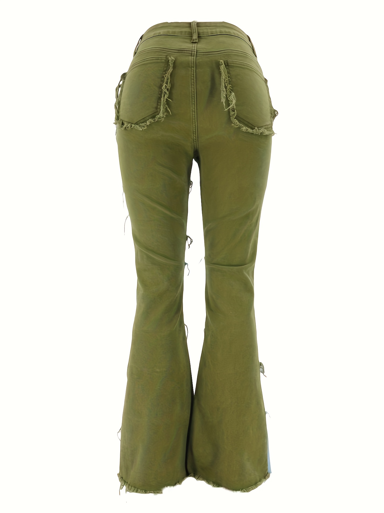 Patchwork Contrasting Flared Wide-leg Trousers Jeans