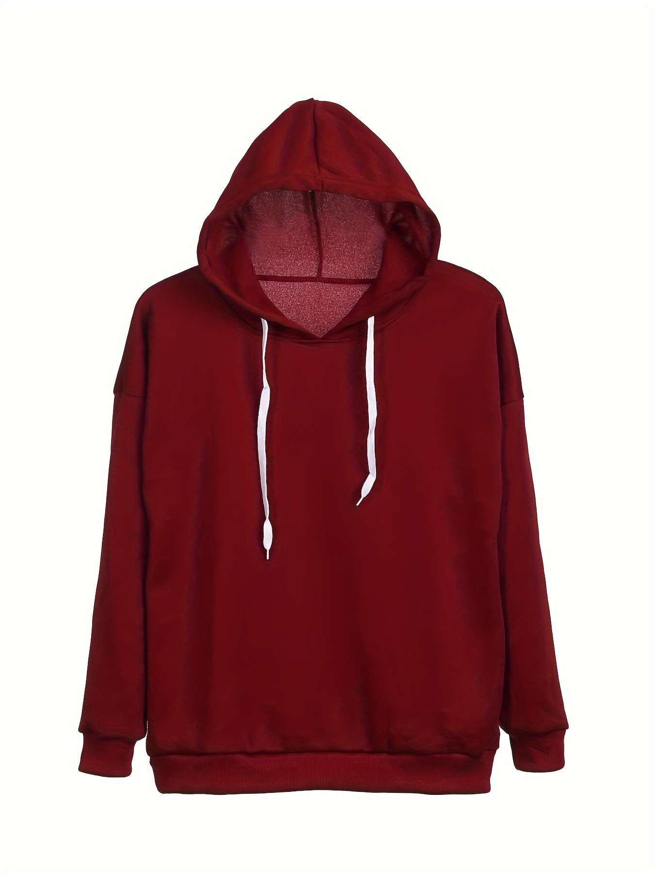 Women Autumn Winter Hoodie Sweater Long Sleeve Solid Color Hip-hop Loose Pullover Casual Thermal Drawstring Sweatshirt