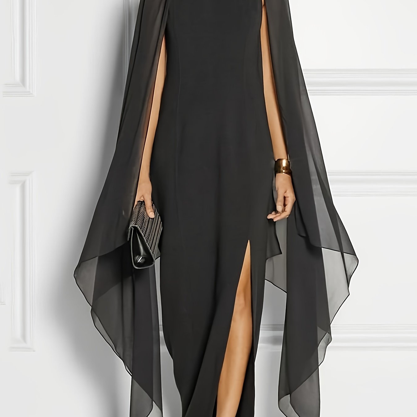 Elegant Polyester Blouse Dress With Elastane, Long Sleeve, V-Neck, No Belt, Suitable For Women, Four-Season Wear, Straight Cut, No Pockets, No Printing, Standard Size, Knitted Fabric With Lace Embroidery
