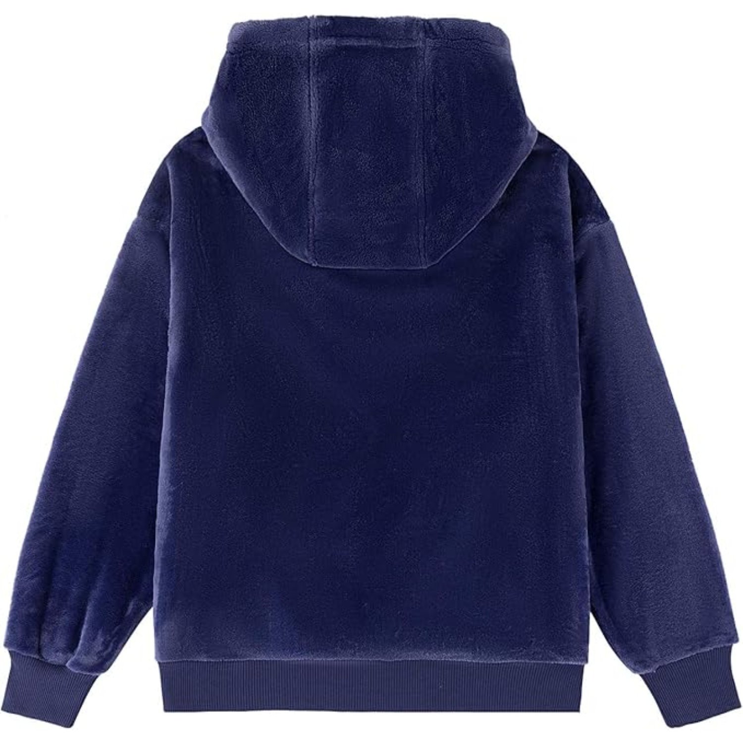 Women's Sherpa Pullover Fuzzy Fleece Sweatshirt Warm Fuzzy Soft Oversized Fleece Pockets Hoodie Size