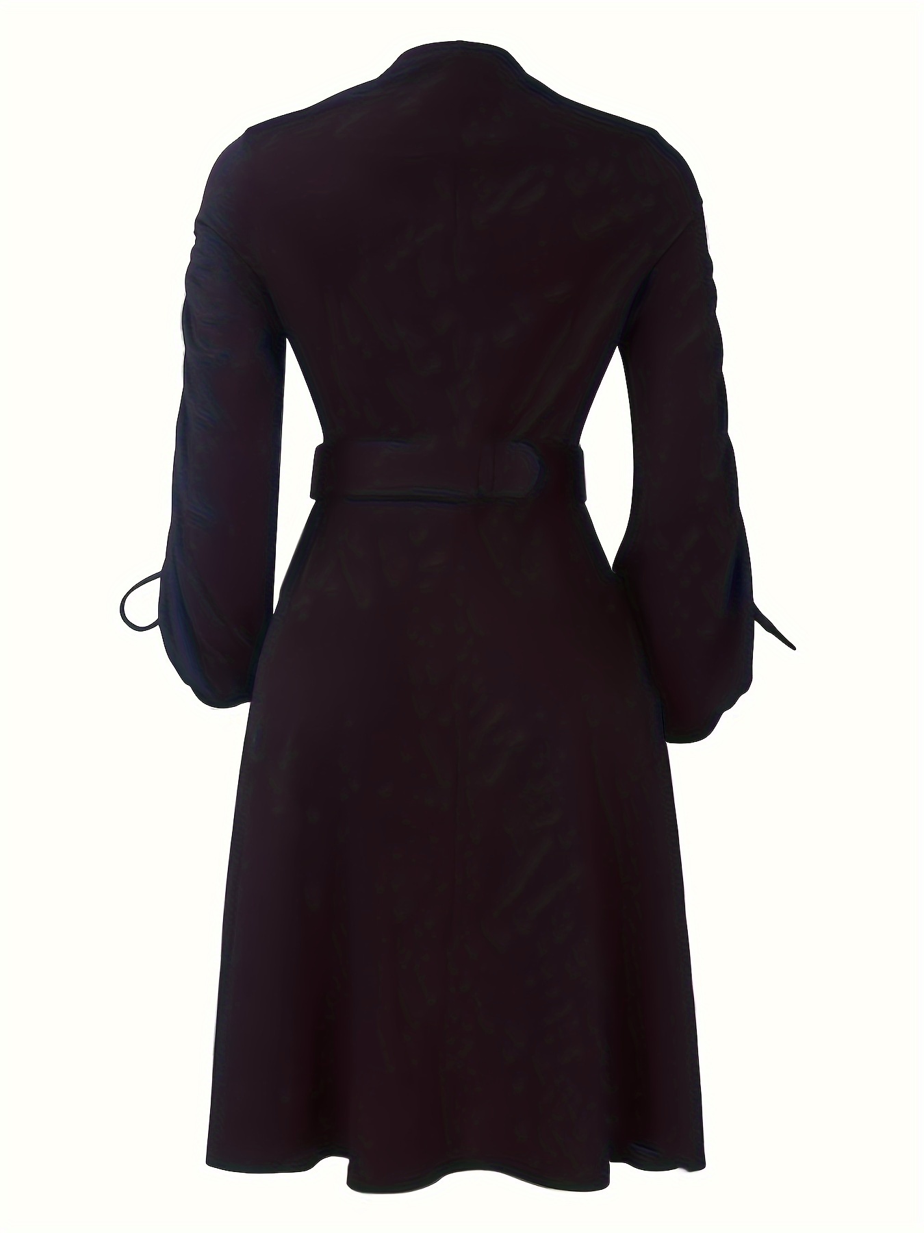 Fashionable V-Neck Drawstring Pleated Elegant Dress